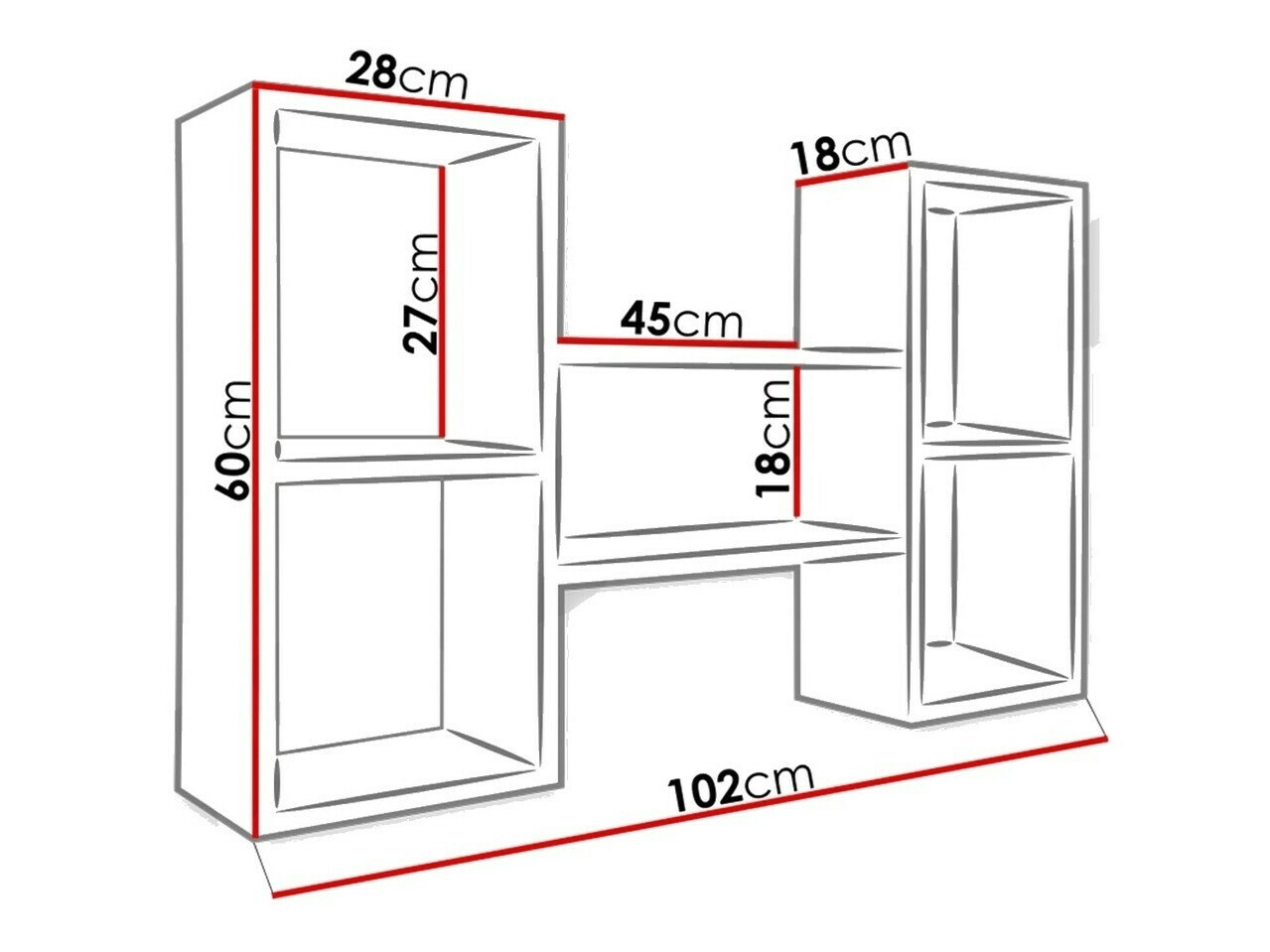 Zidna polica Sarasota 112 (Bijela)