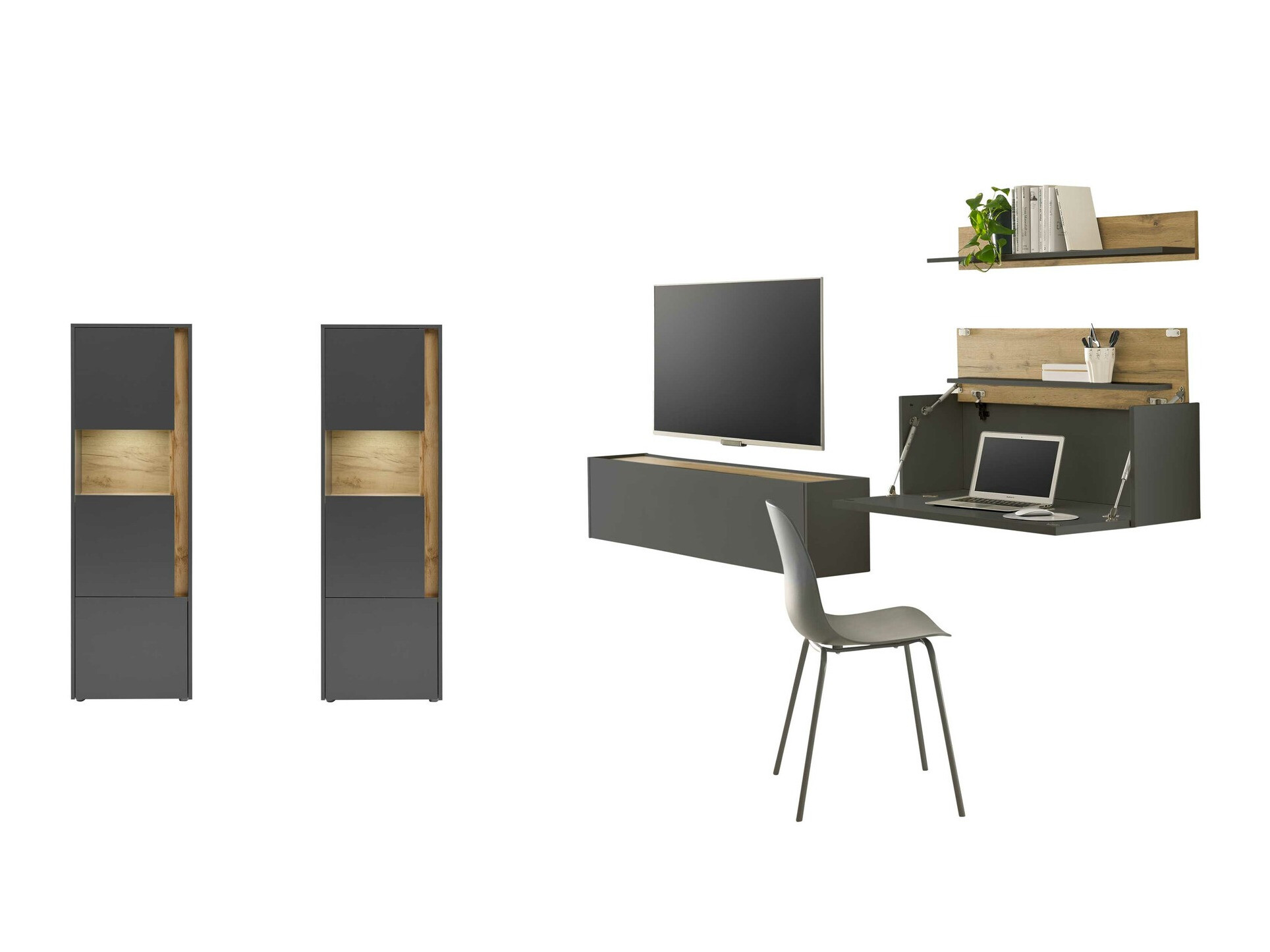 Dnevni boravak Elbsori 136 (Antracit + Wotan hrast)