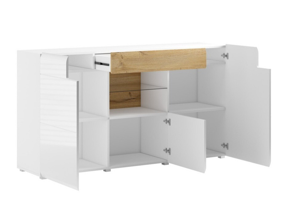 Komoda Torsone 108 (Bijela + Sjajno bijela)