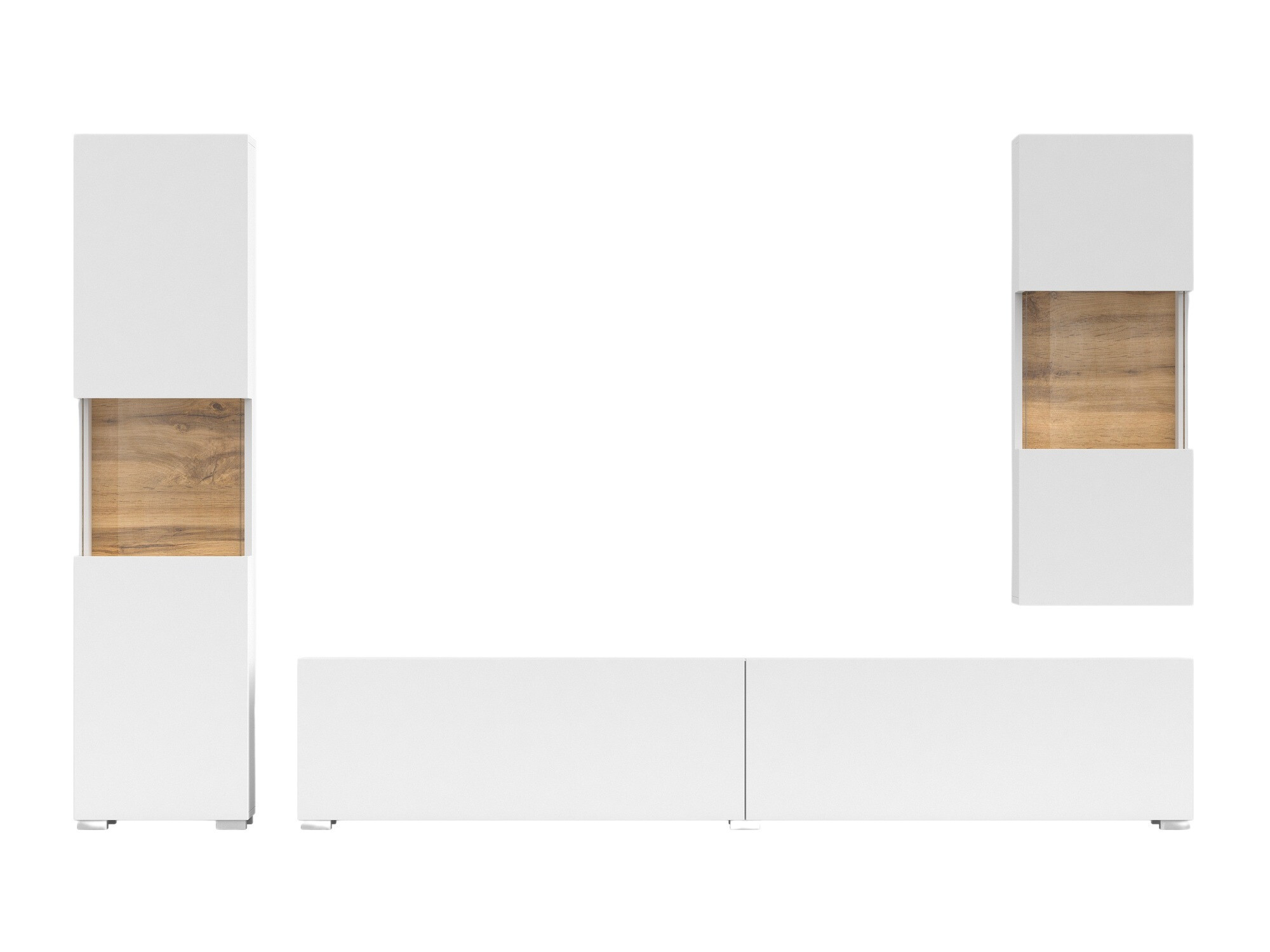 Set za dnevni boravak Revmiru 106 (Bijela + Hrast Wotan)