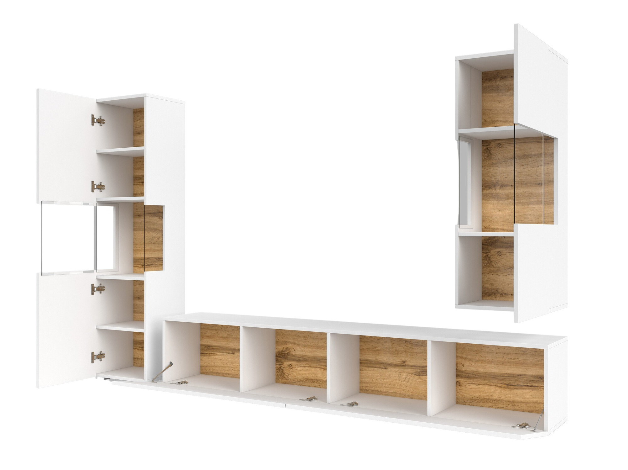 Set za dnevni boravak Revmiru 106 (Bijela + Hrast Wotan)