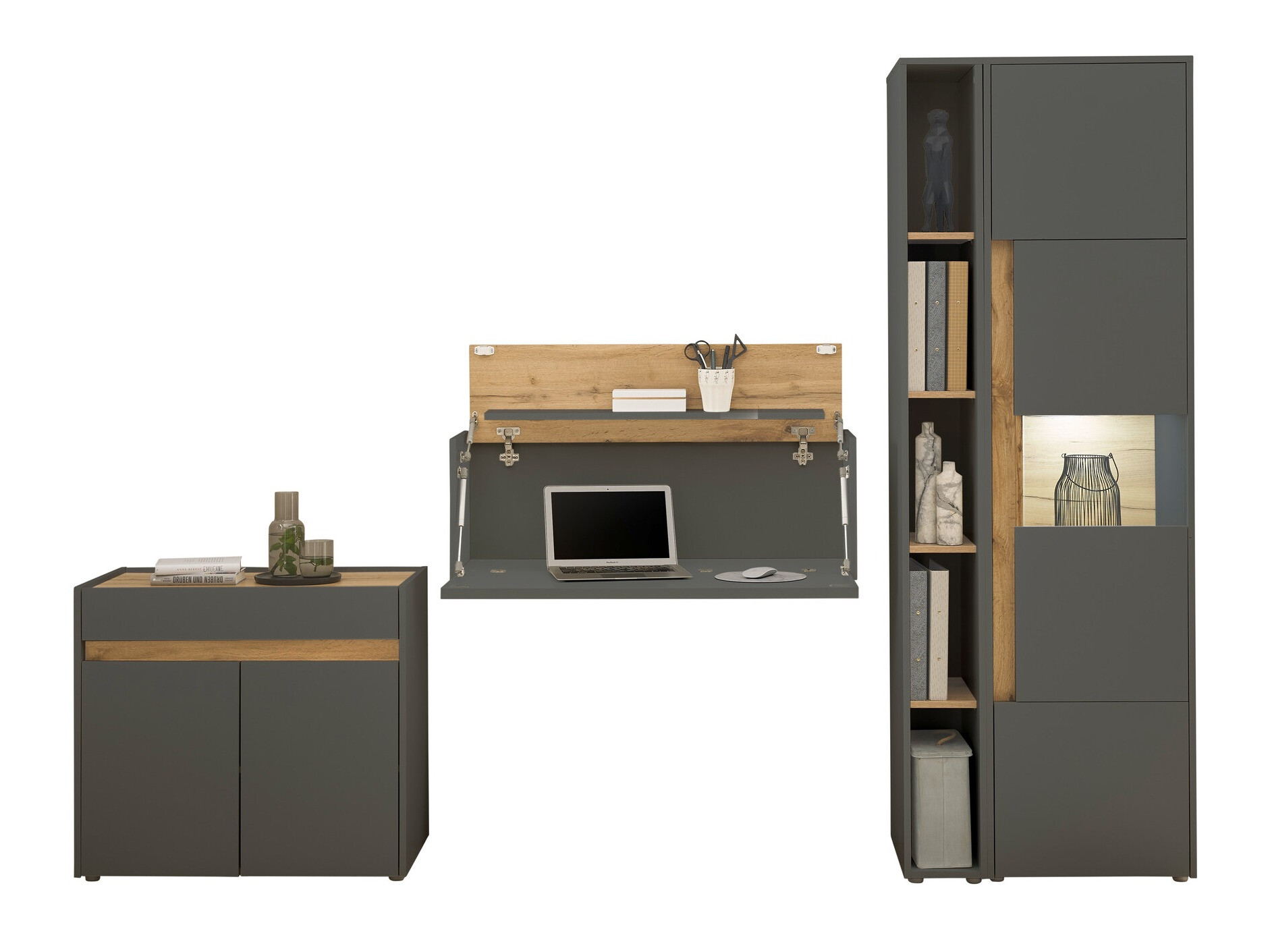Set namještaja Elbsori 139 (Antracit + Hrast Wotan)