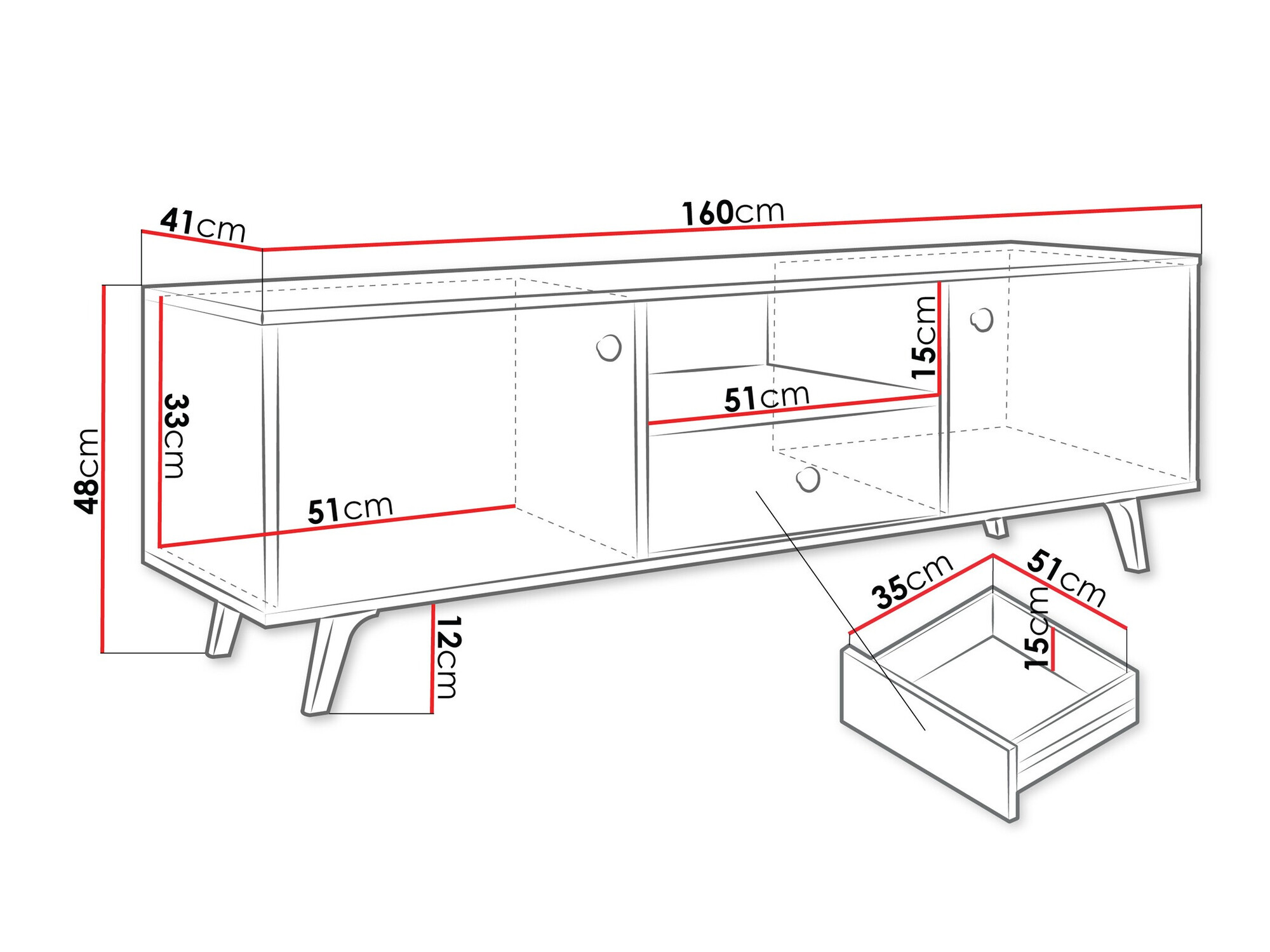 TV stol Monfera 104 (Bijela)