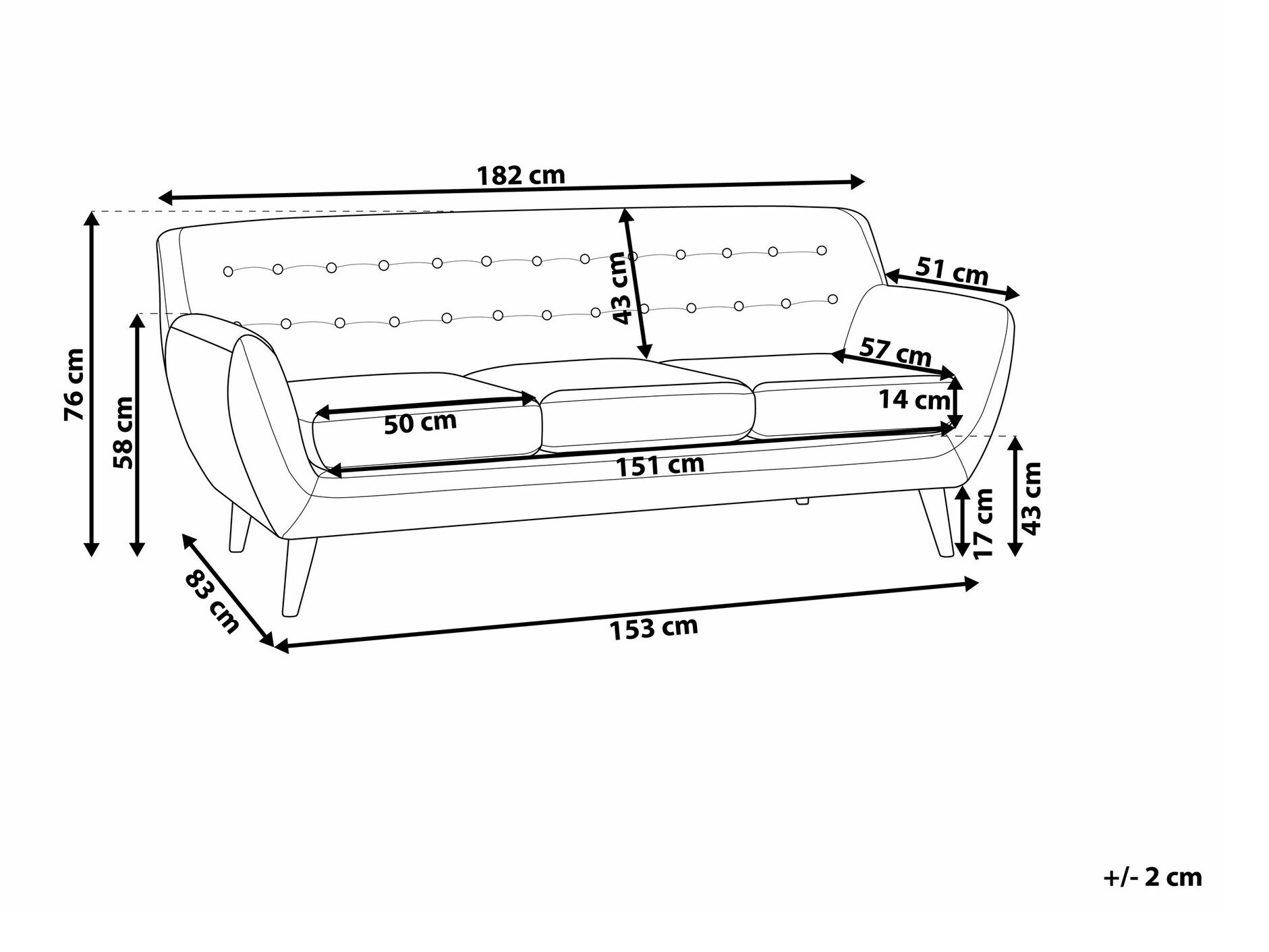Sofa Berwyn 1809 (Siva)