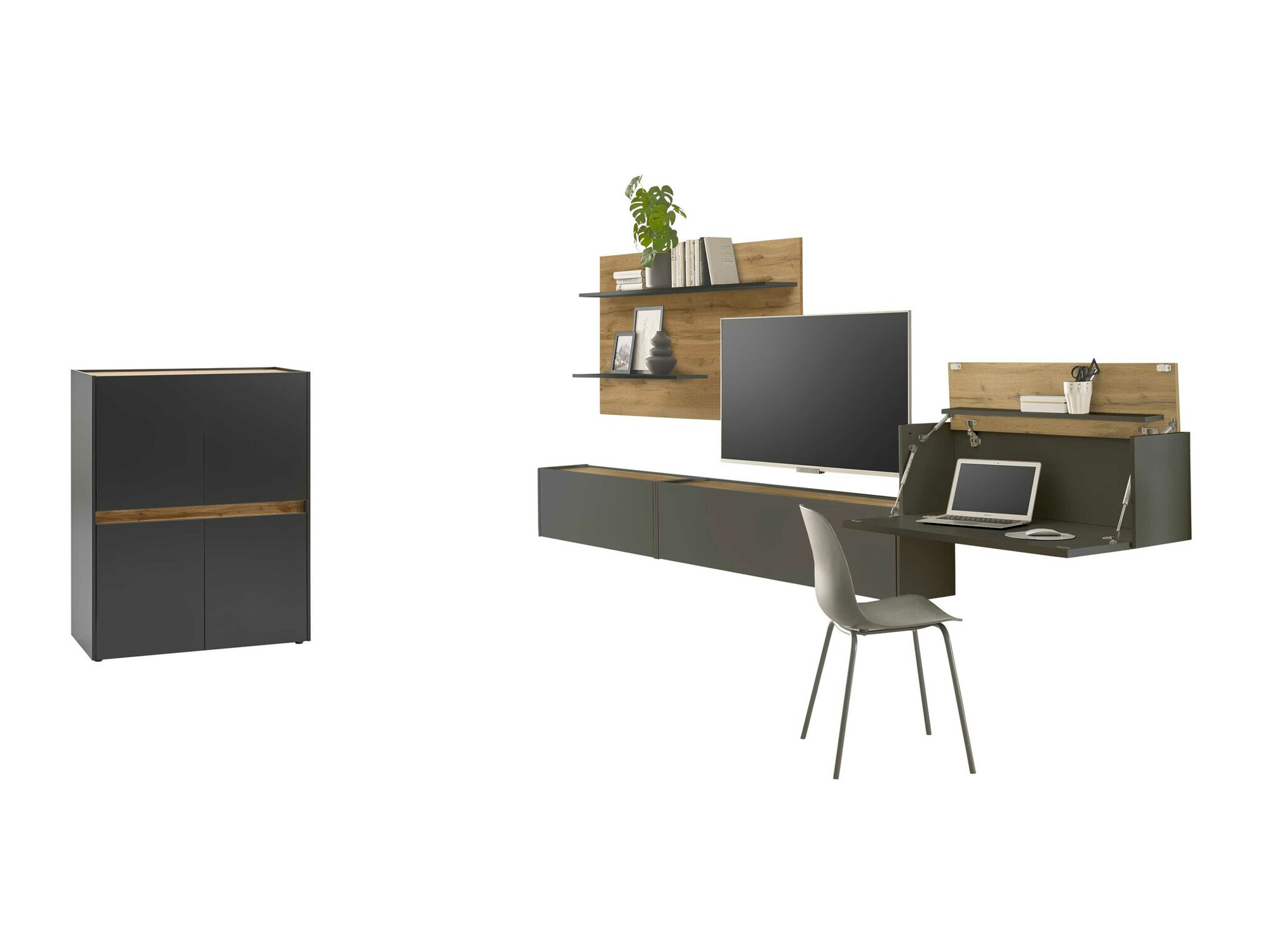 Dnevni boravak Elbsori 147 (Antracit + Wotan hrast)