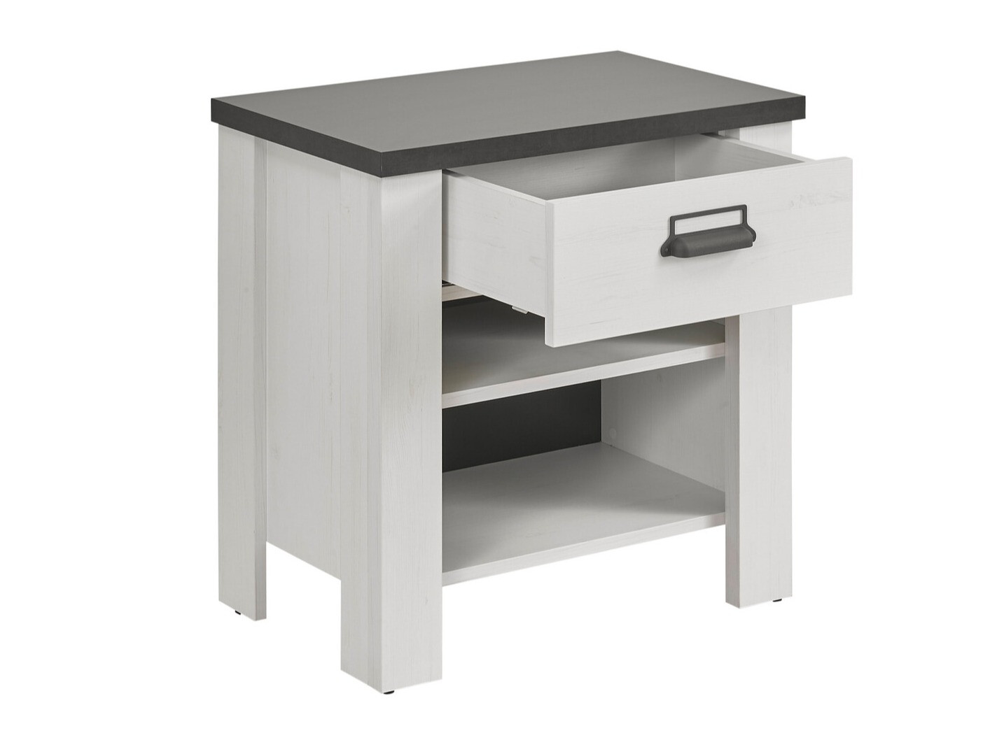 Noćni ormarić Cirtale 102 (Antracit + Izbijeljeni bor)