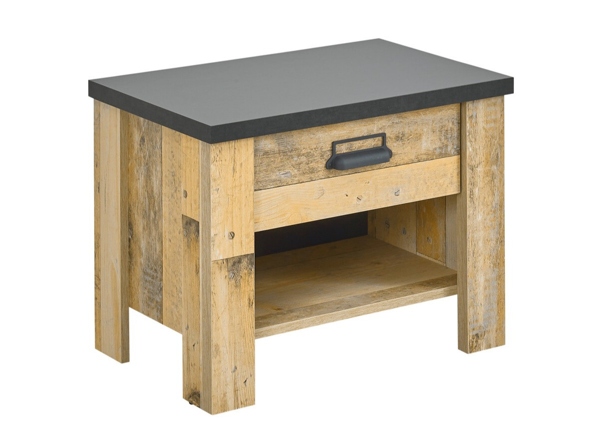 Noćni ormarić Cirtale 104 (Starinsko drvo + Antracit)