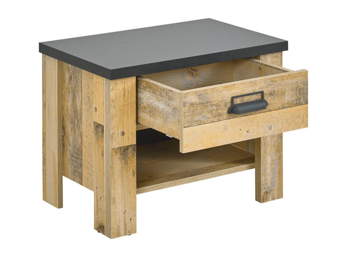 Noćni ormarić Cirtale 104 (Starinsko drvo + Antracit)