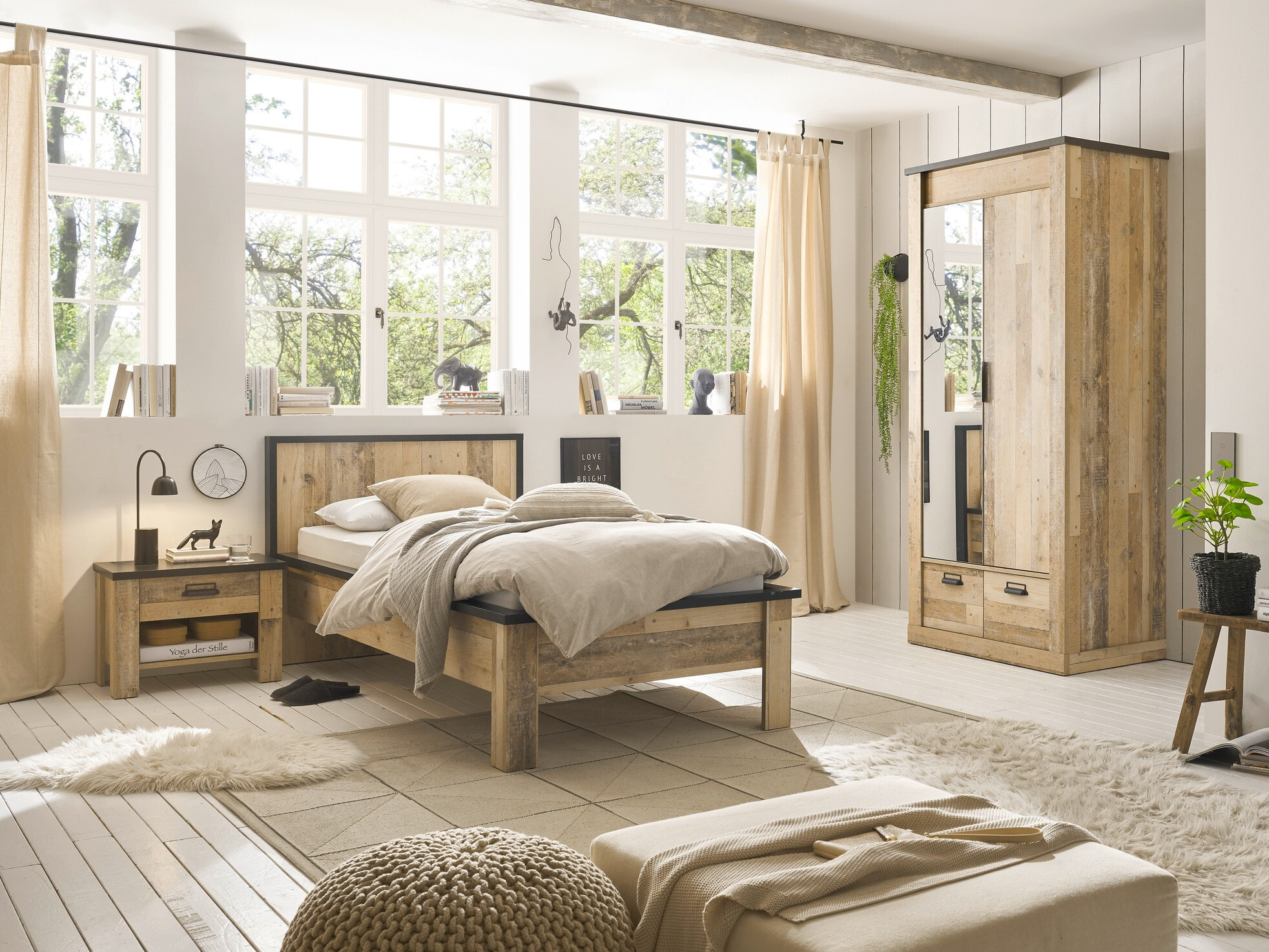 Krevet Cirtale 109 (Starinsko drvo + Antracit)