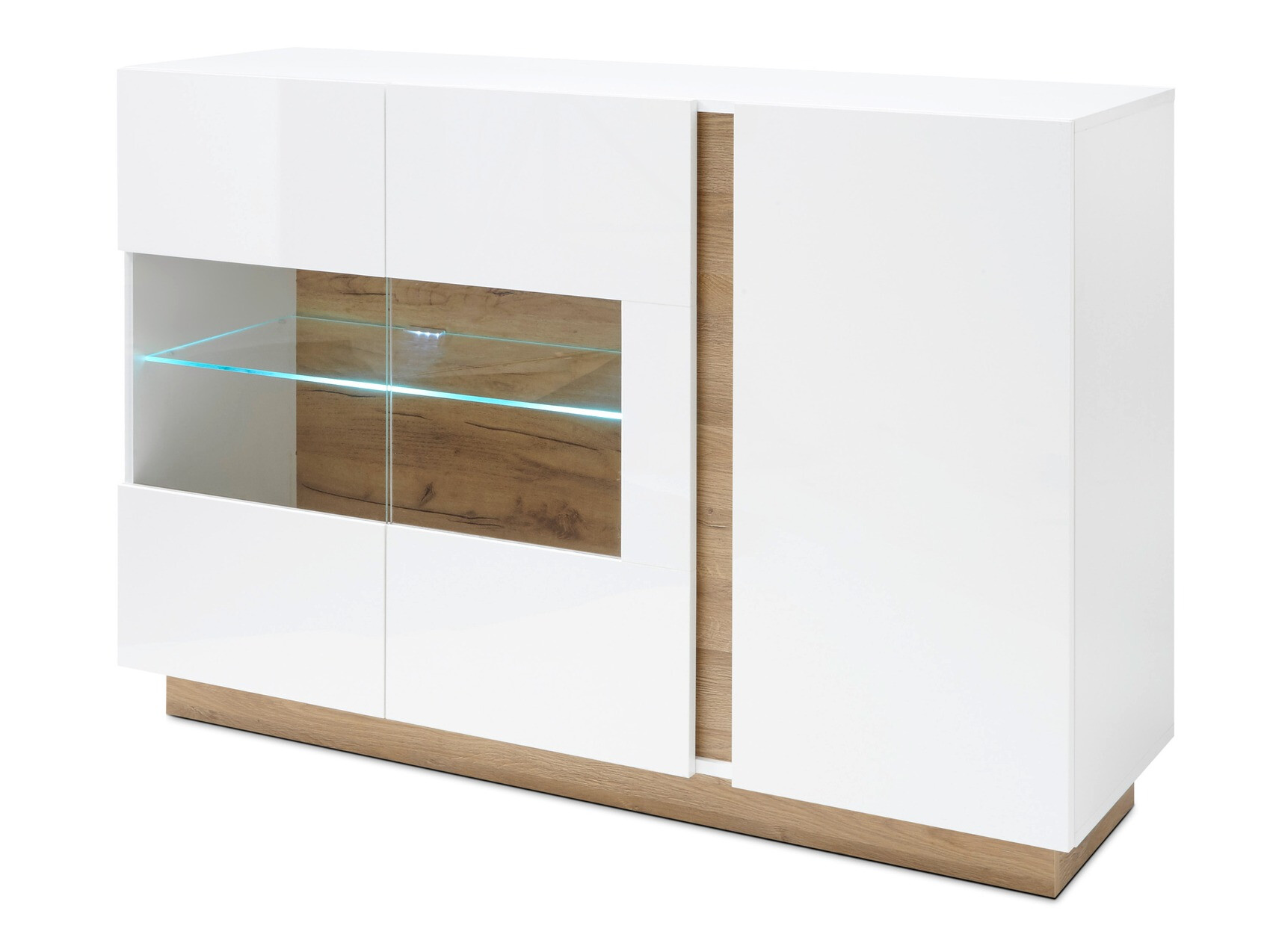 Ormarić Veropho 104 (Sjajno bijela + Hrast Grandson)