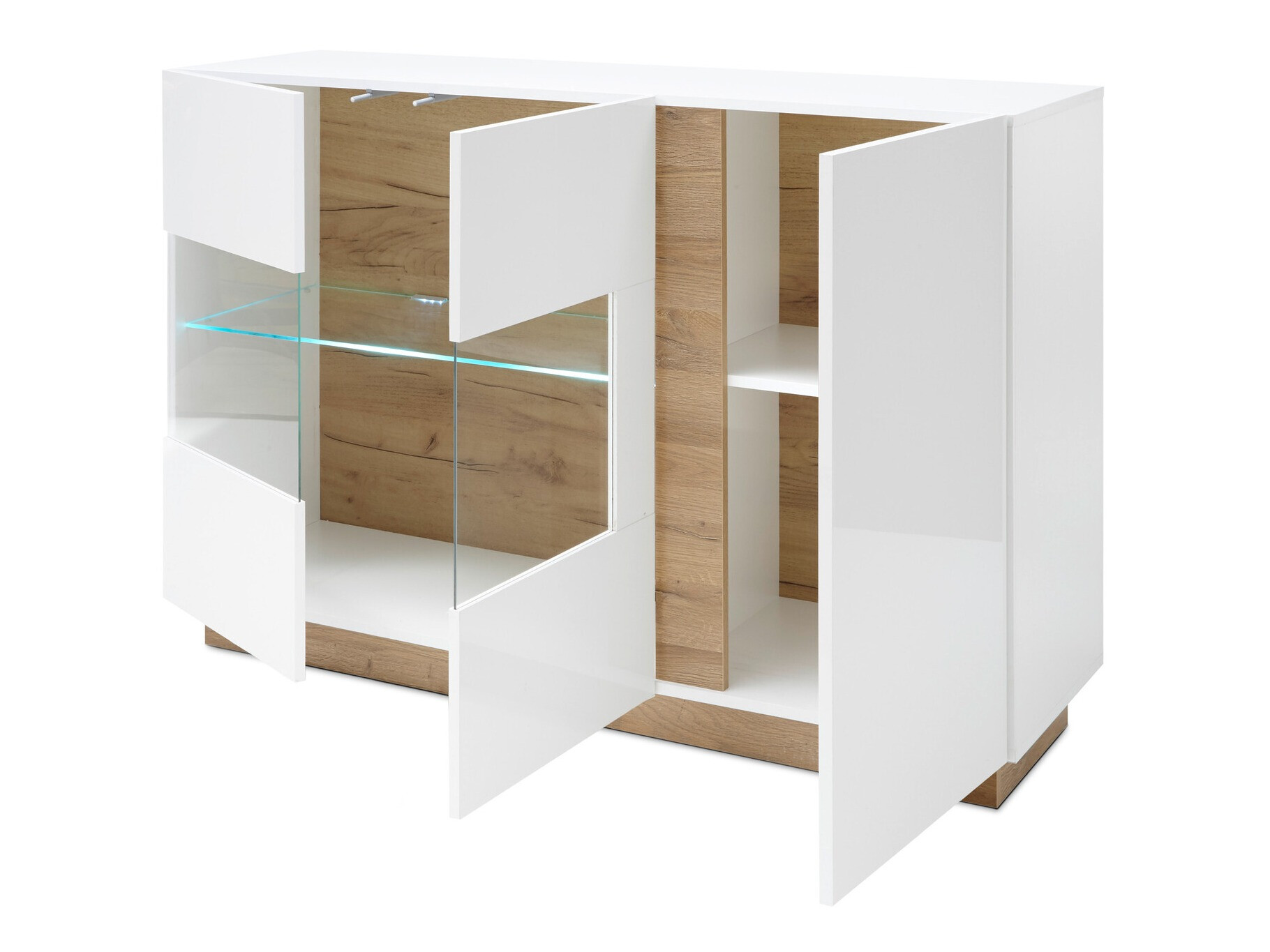 Ormarić Veropho 104 (Sjajno bijela + Hrast Grandson)