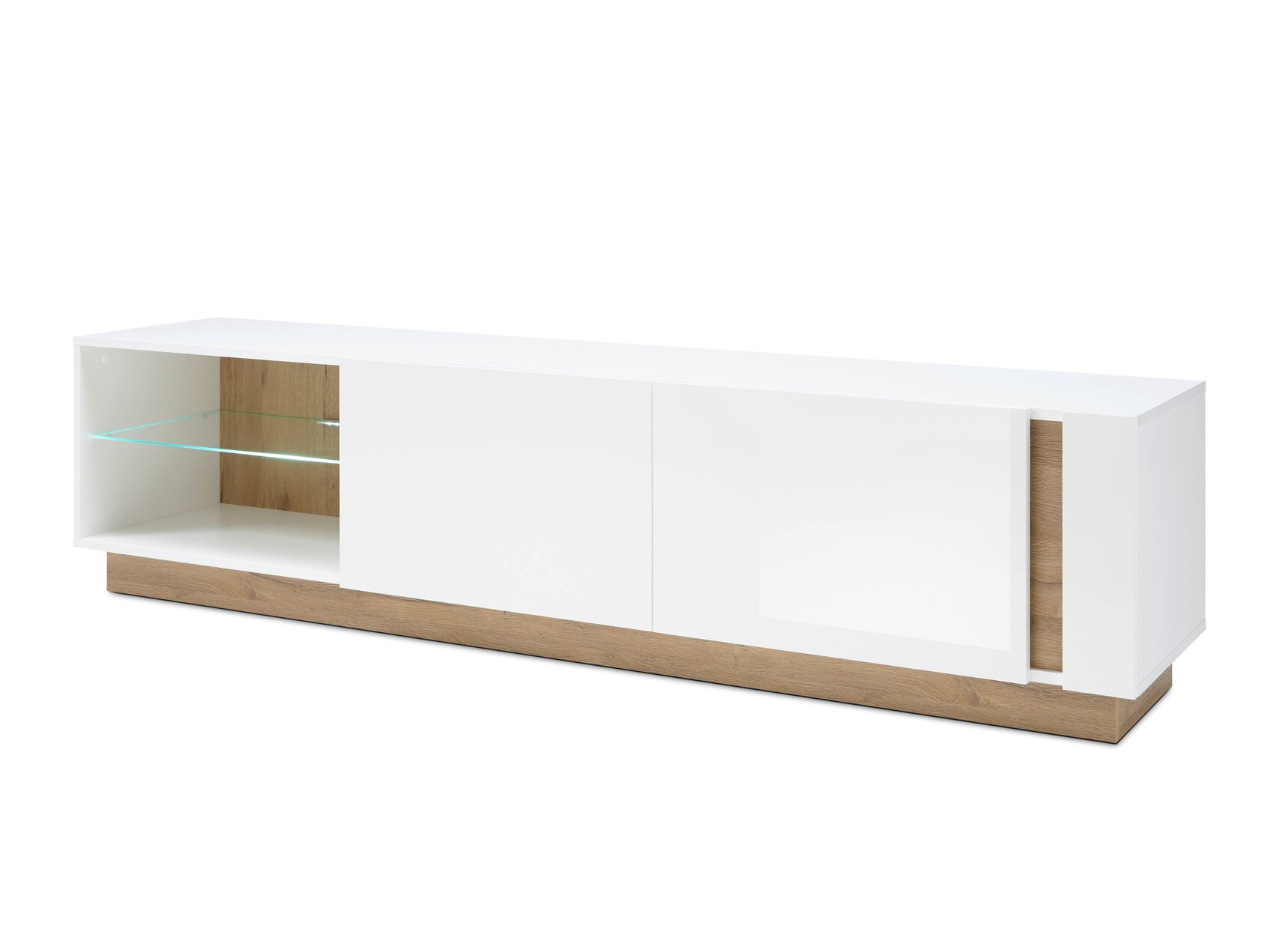 TV stol Veropho 103 (Sjajno bijela + Grandson hrast)