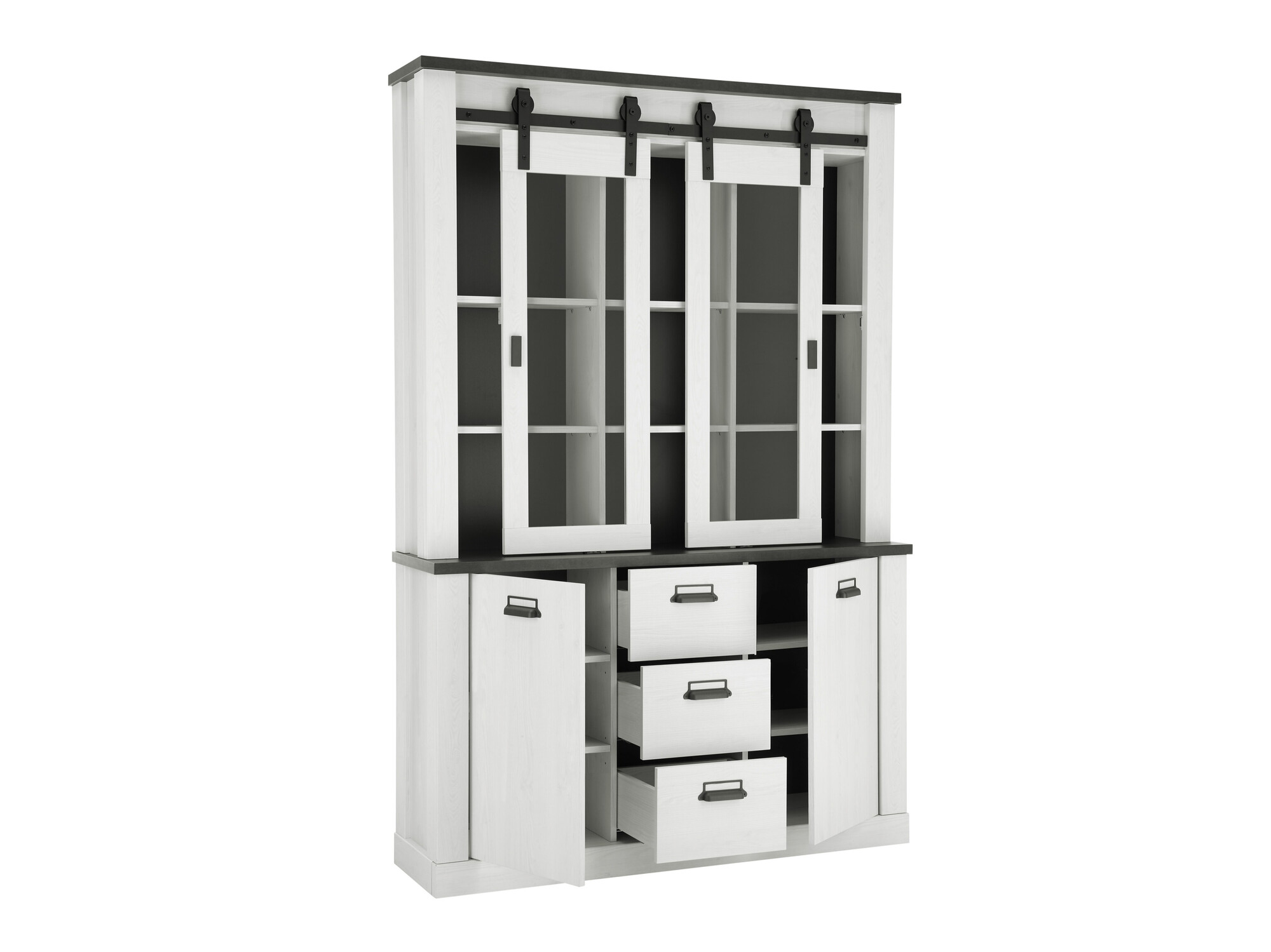 Polica Cirtale 110 (Izbijeljeni bor + Antrahite)