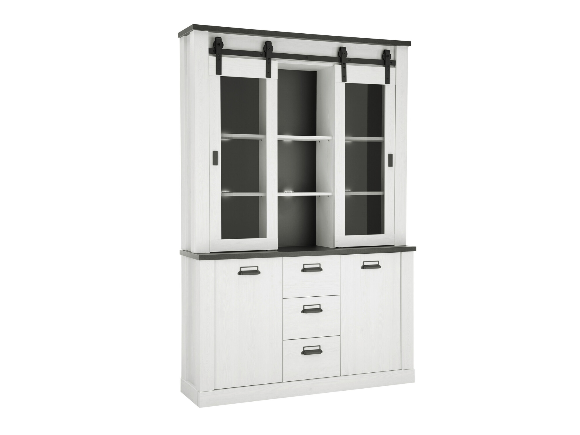 Polica Cirtale 110 (Izbijeljeni bor + Antrahite)