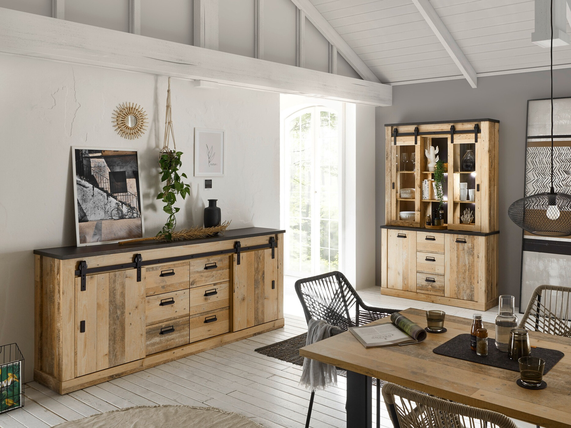 Polica Cirtale 110 (Starinsko drvo + Antracit)