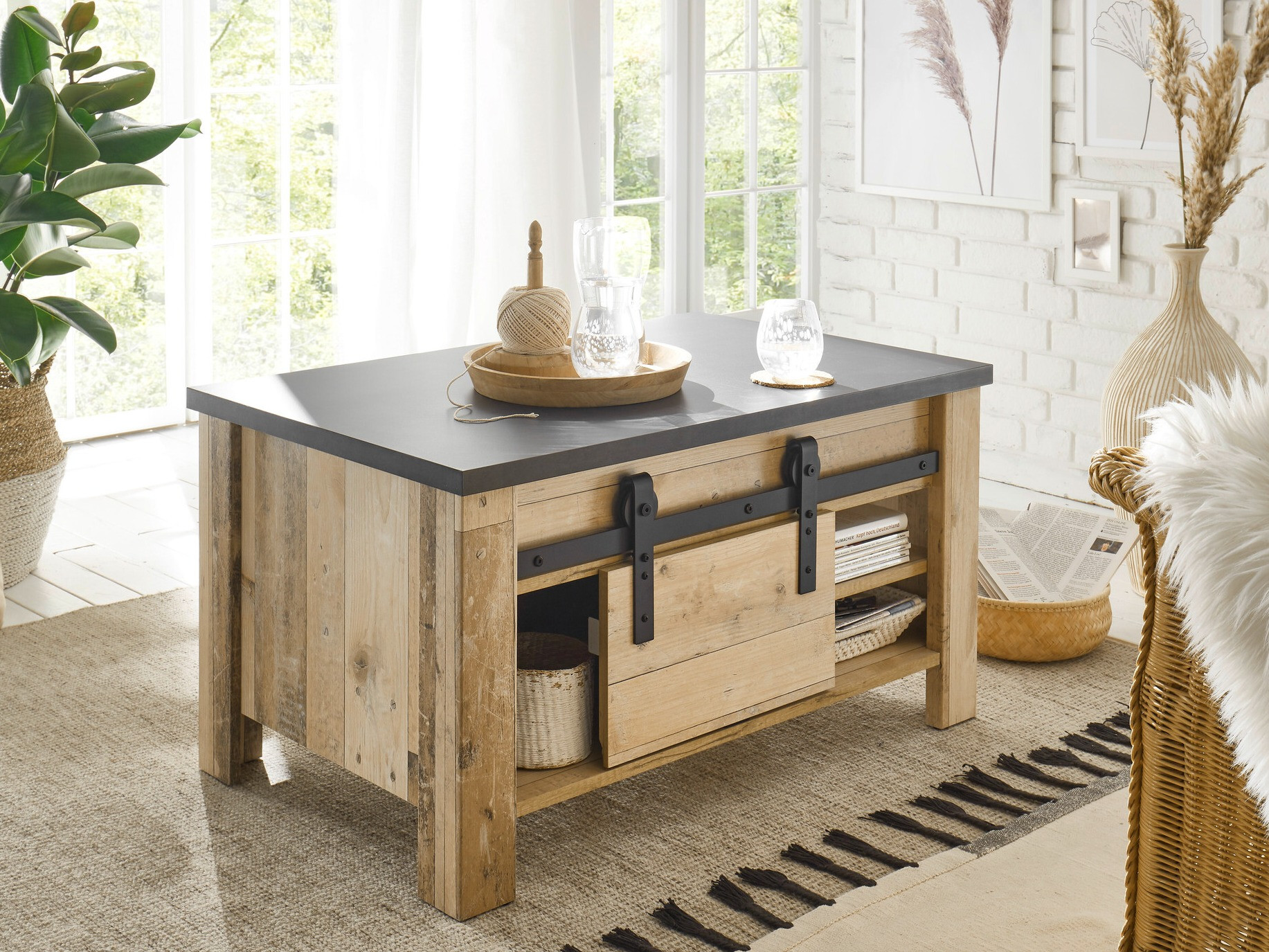 Stolić za kavu Cirtale 111 (Antracit + Starinsko drvo)