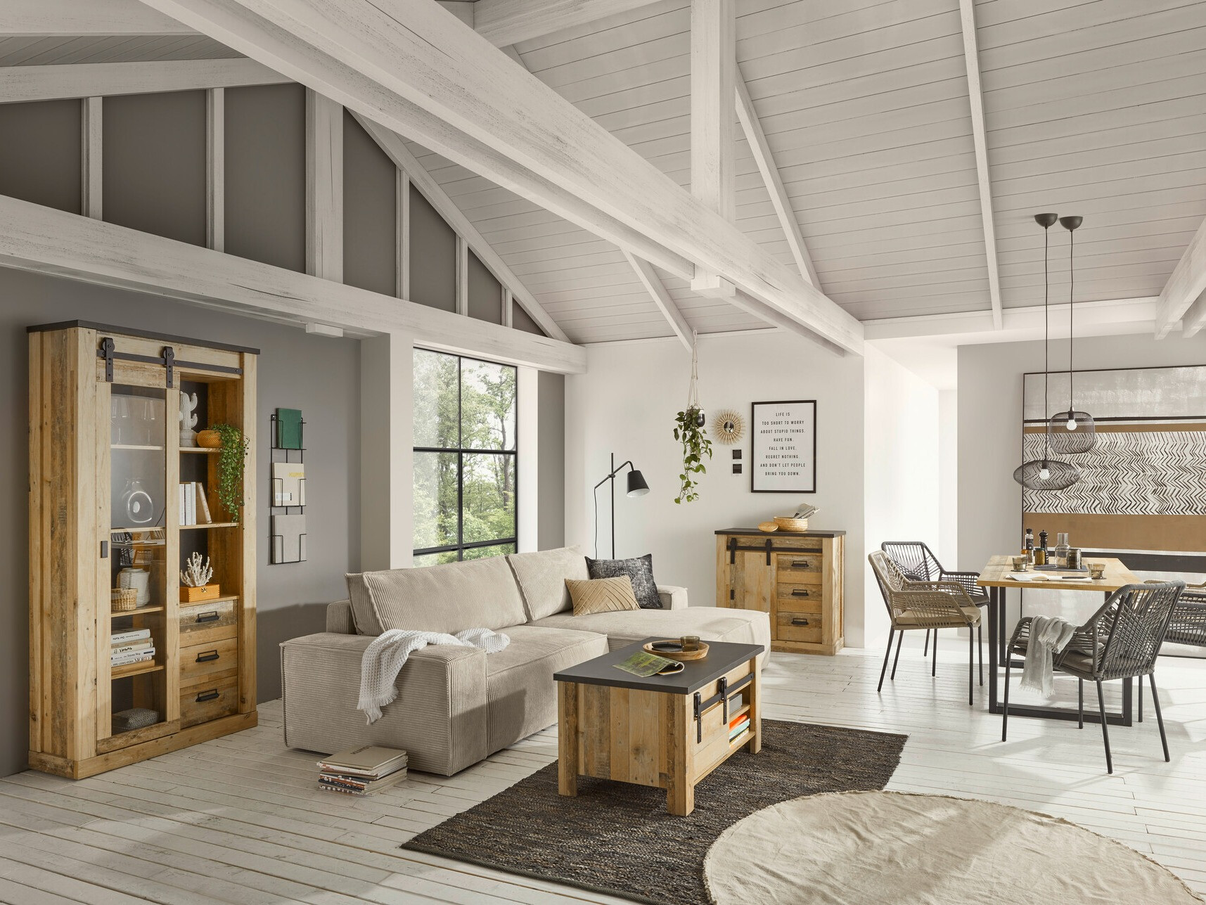 Stolić za kavu Cirtale 111 (Antracit + Starinsko drvo)