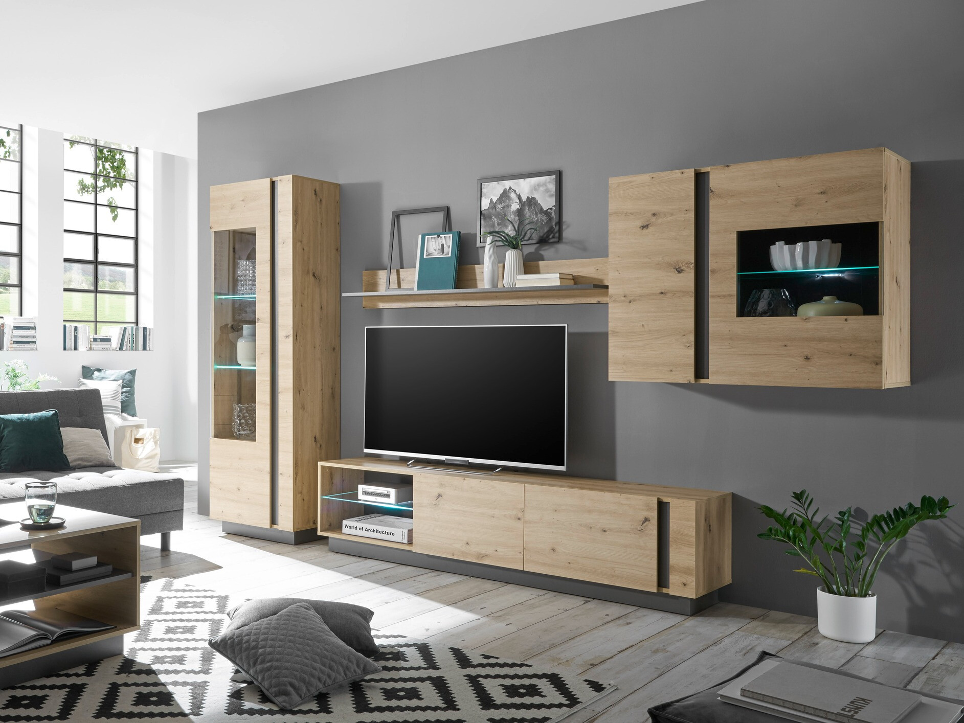 Dnevni boravak Veropho 113 (Artisan hrast + Grafit)