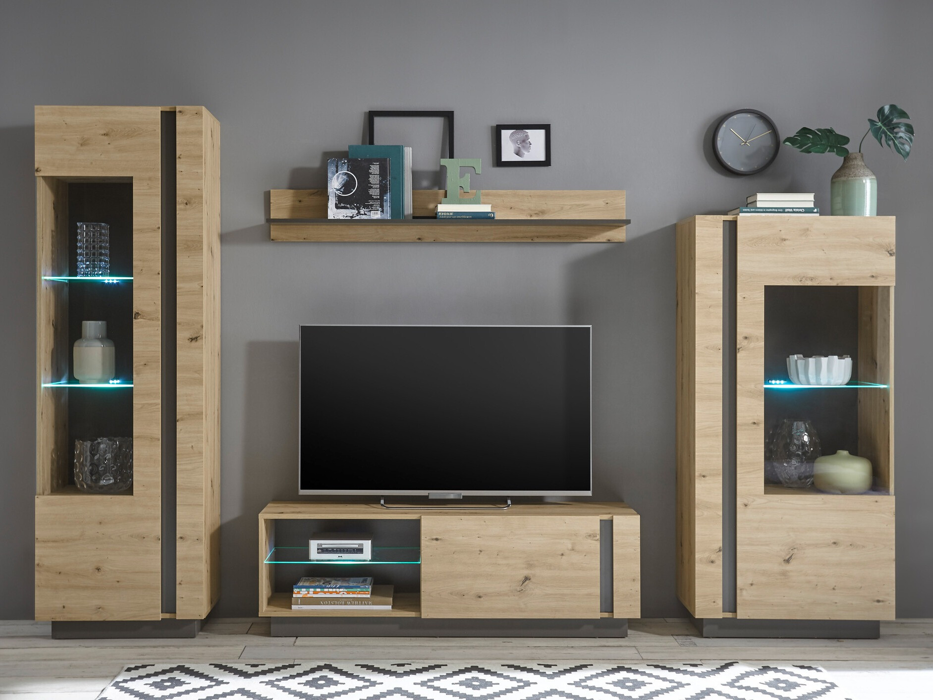 Set za dnevni boravak Veropho 110 (Hrast Artisan + Grafit)