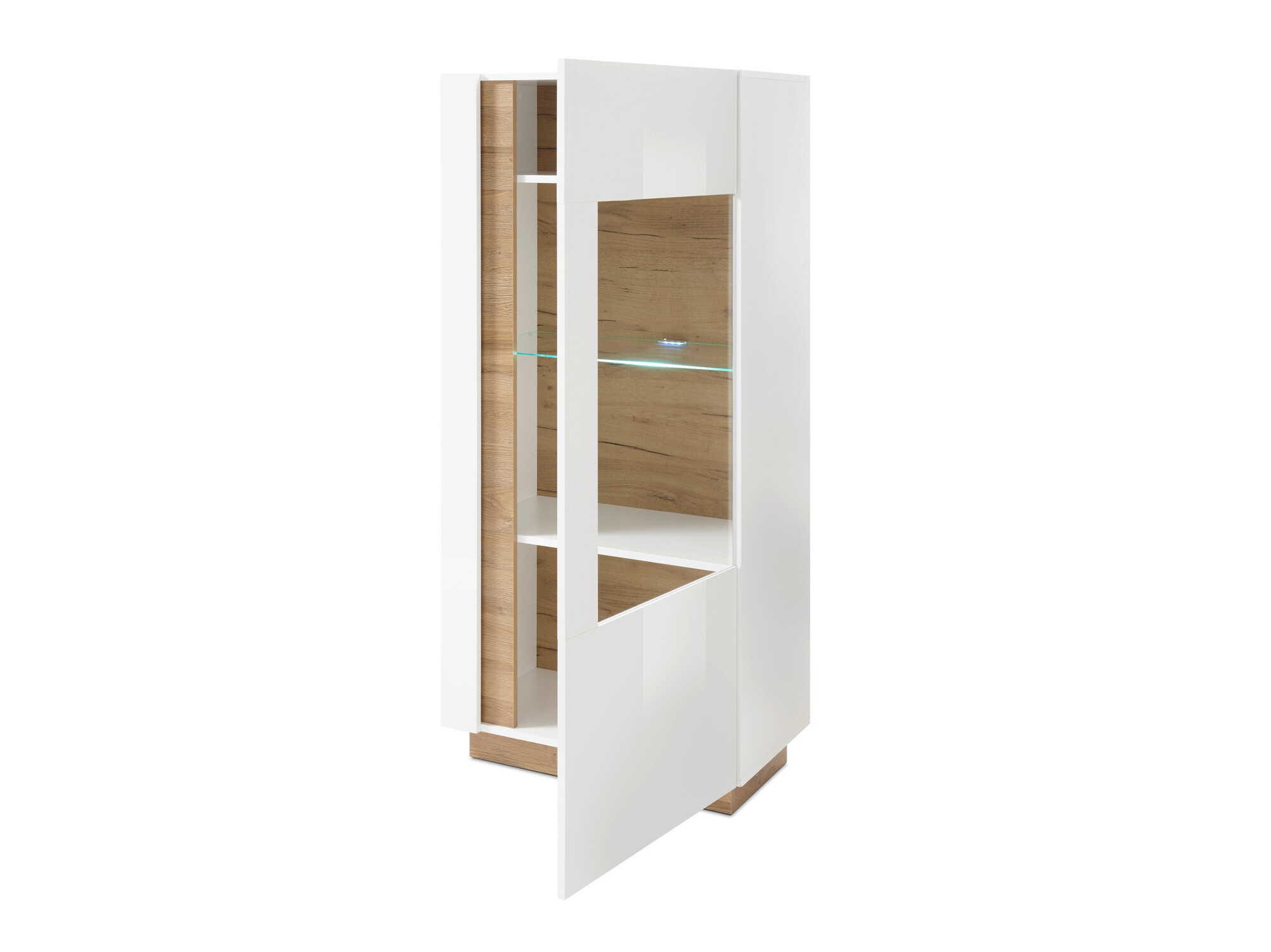 Set za dnevni boravak Veropho 112 (Sjajno bijela + Hrast Grandson)