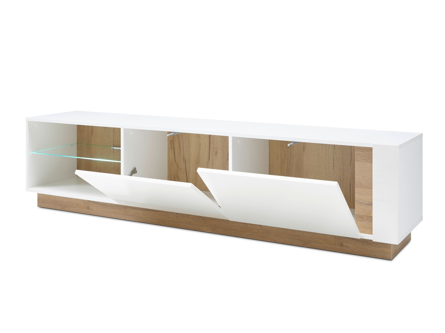 Set za dnevni boravak Veropho 113 (Sjajno bijela + Hrast Grandson)