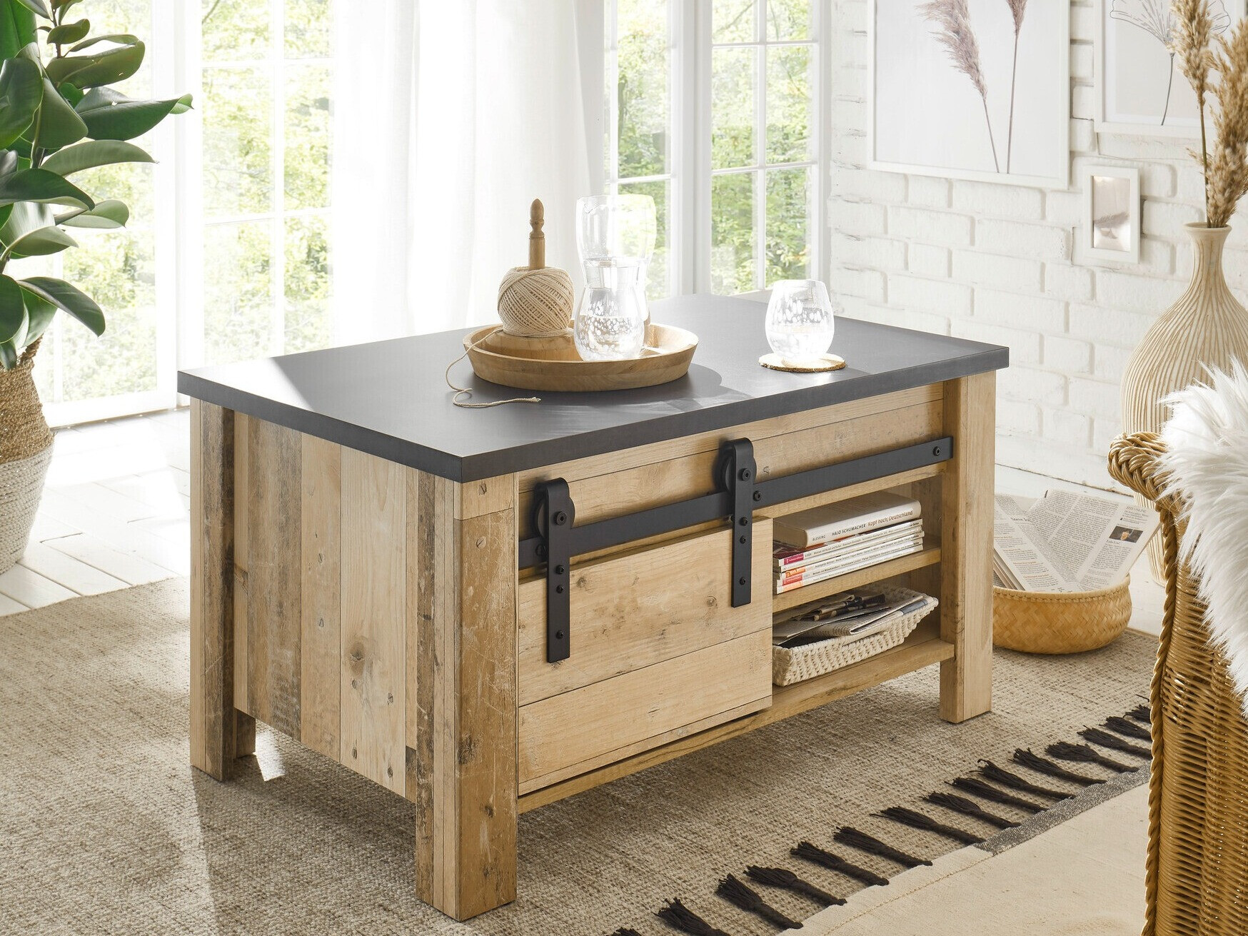 Stolić za kavu Cirtale 111 (Antracit + Starinsko drvo)