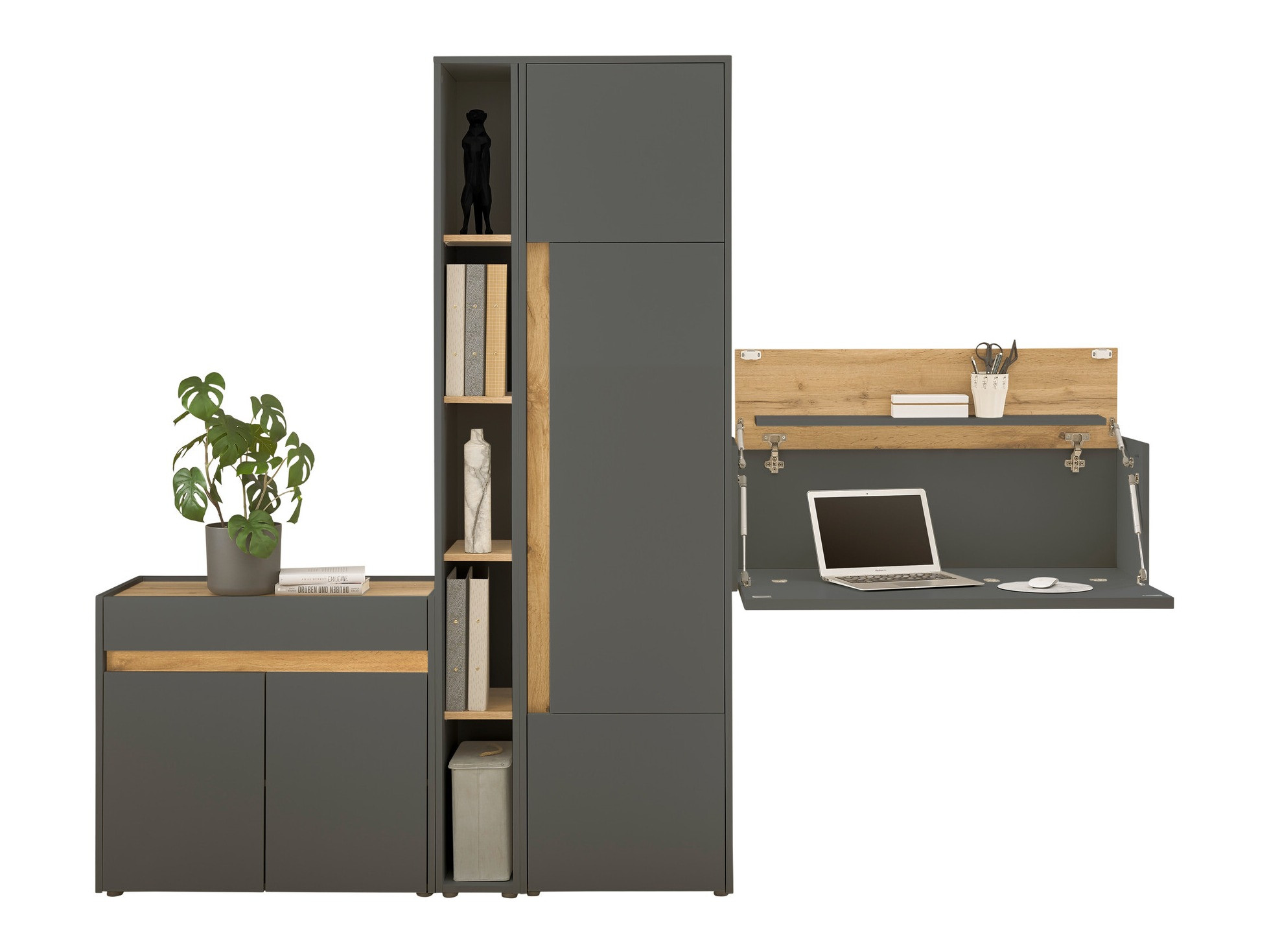 Set namještaja Elbsori 156 (Antracit + Hrast Wotan)