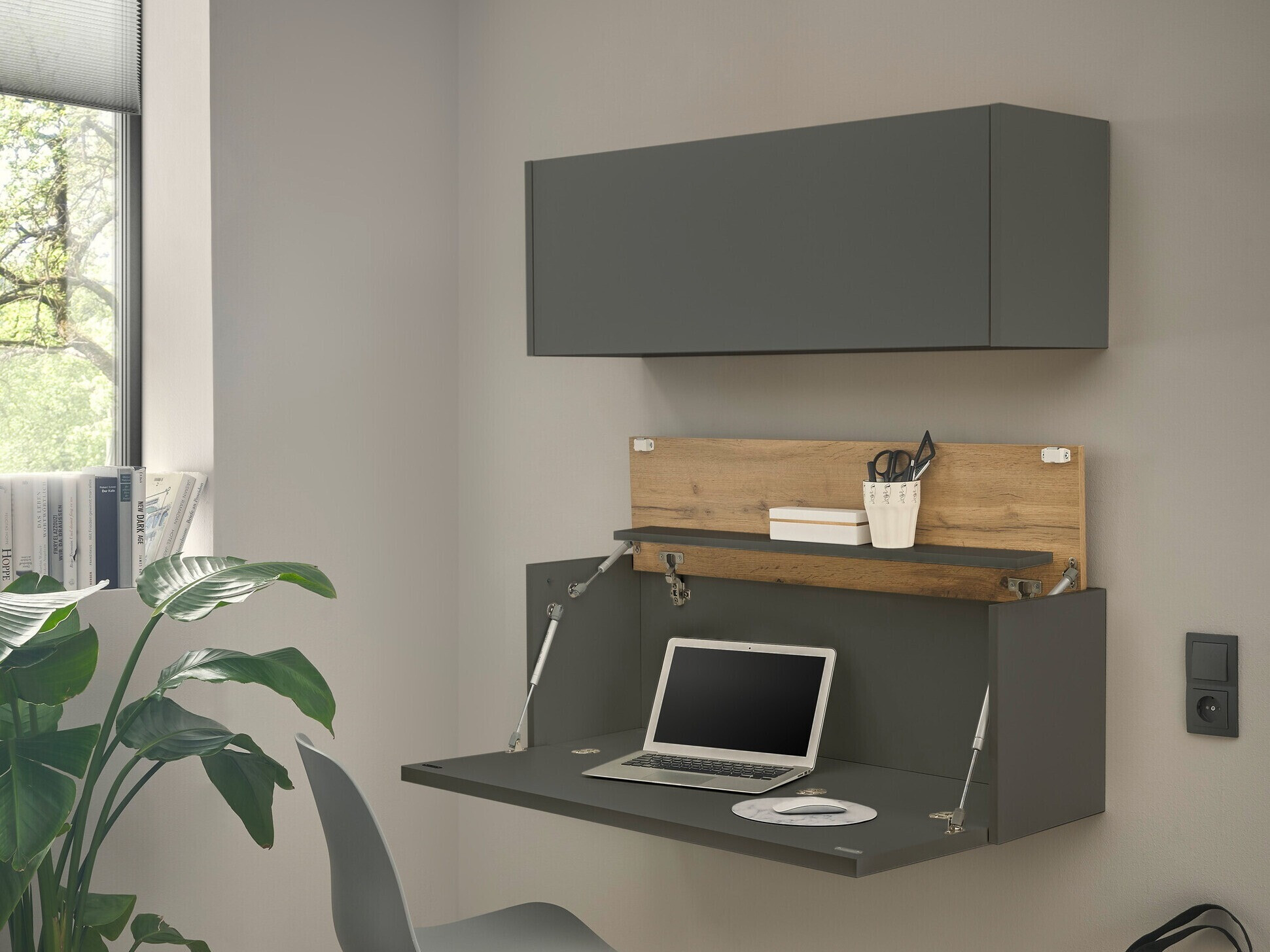 Set za kućni ured Elbsori 158 (Antracit + Hrast Wotan)