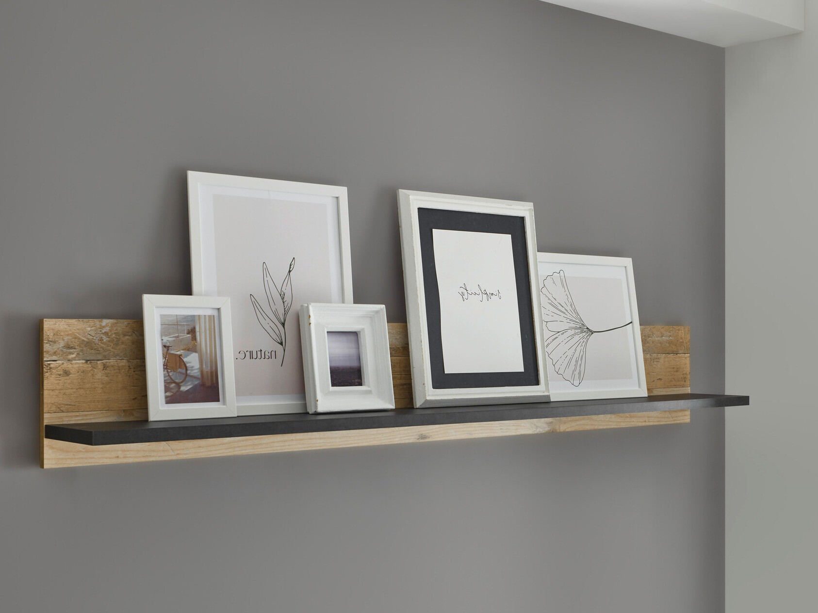 Zidna polica Cirtale 120 (Antracit + Starinsko drvo)