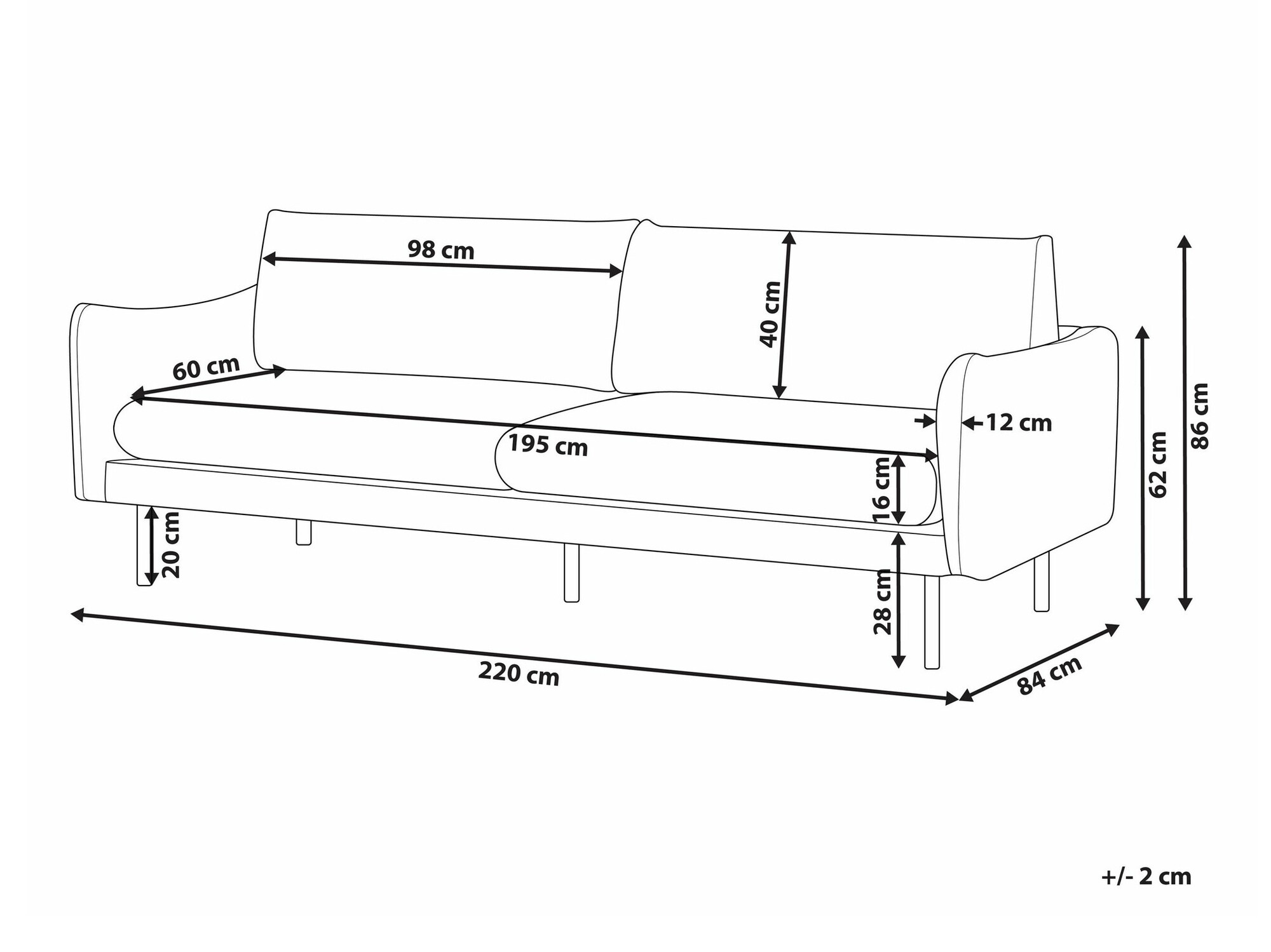Kauč Berwyn 1823 (Svijetlo smeđa)