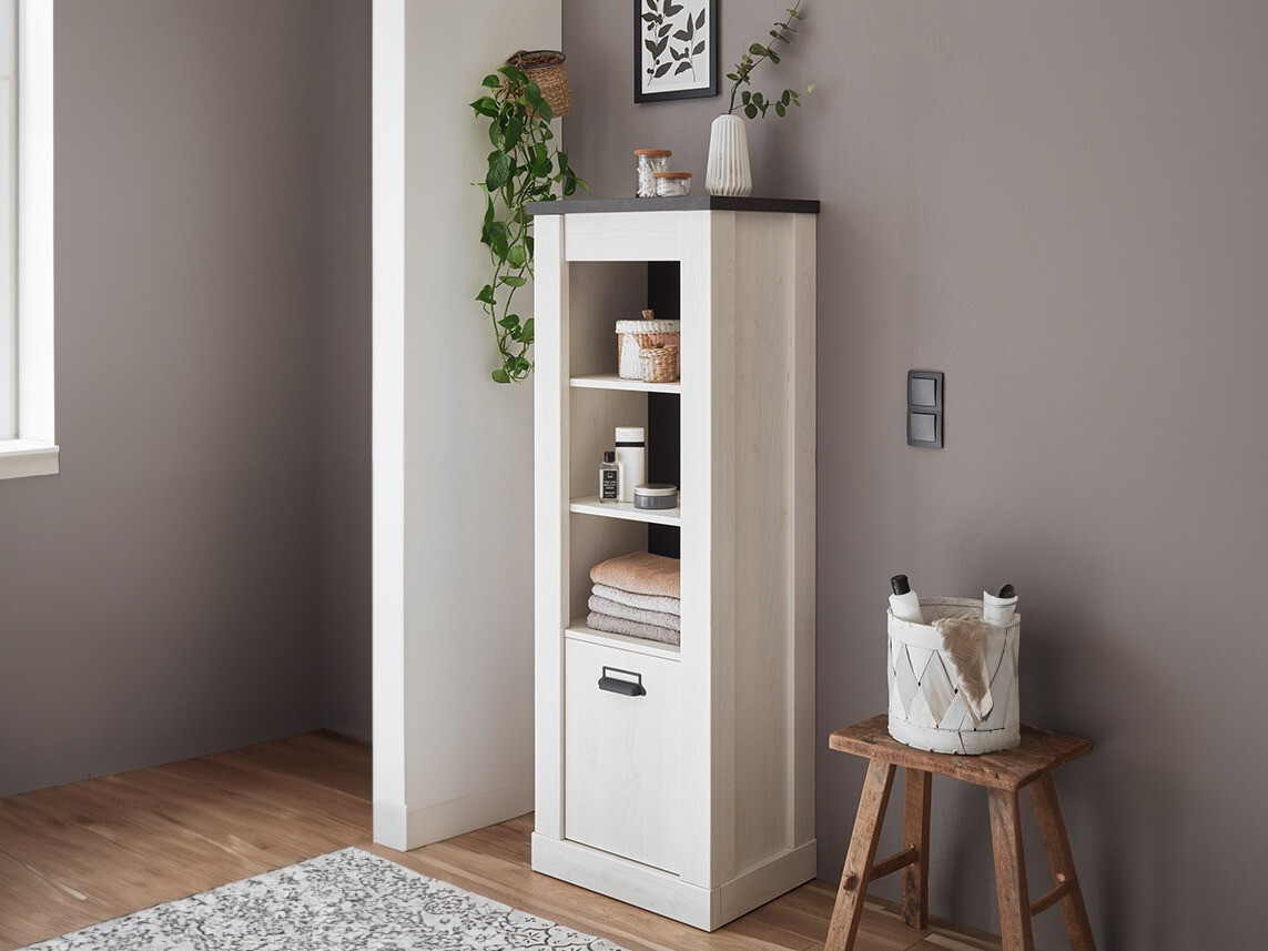 Polica Cirtale 123 (Bijeljeni bor + Antracit)