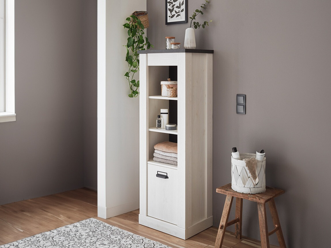 Polica Cirtale 123 (Bijeljeni bor + Antracit)