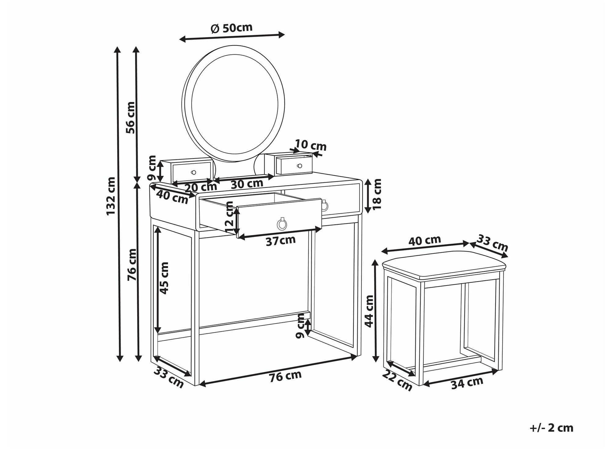 Toaletni stolić Berwyn 1821