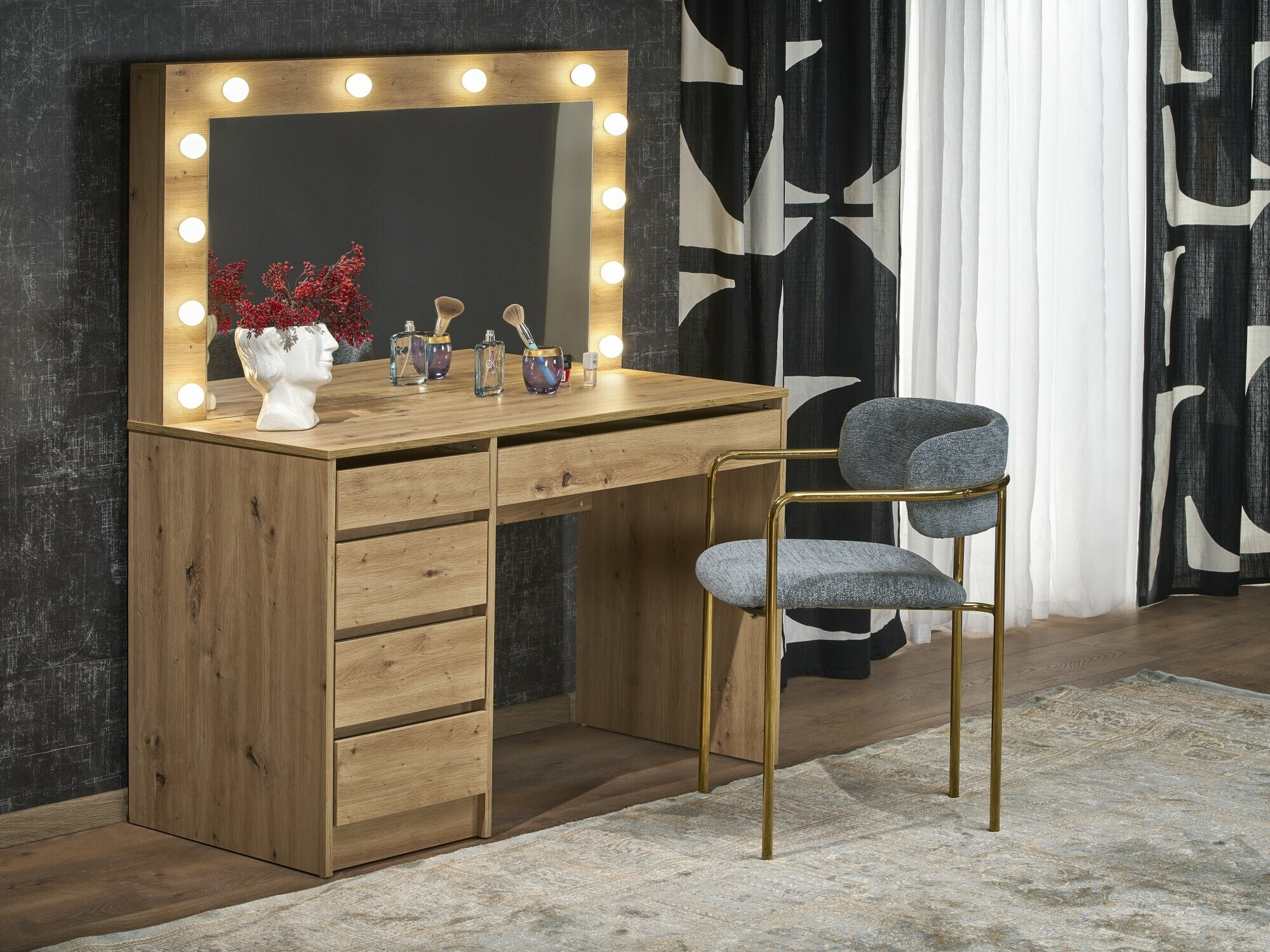 Toaletni stolić Houston 1504 (Hrast Artisan)