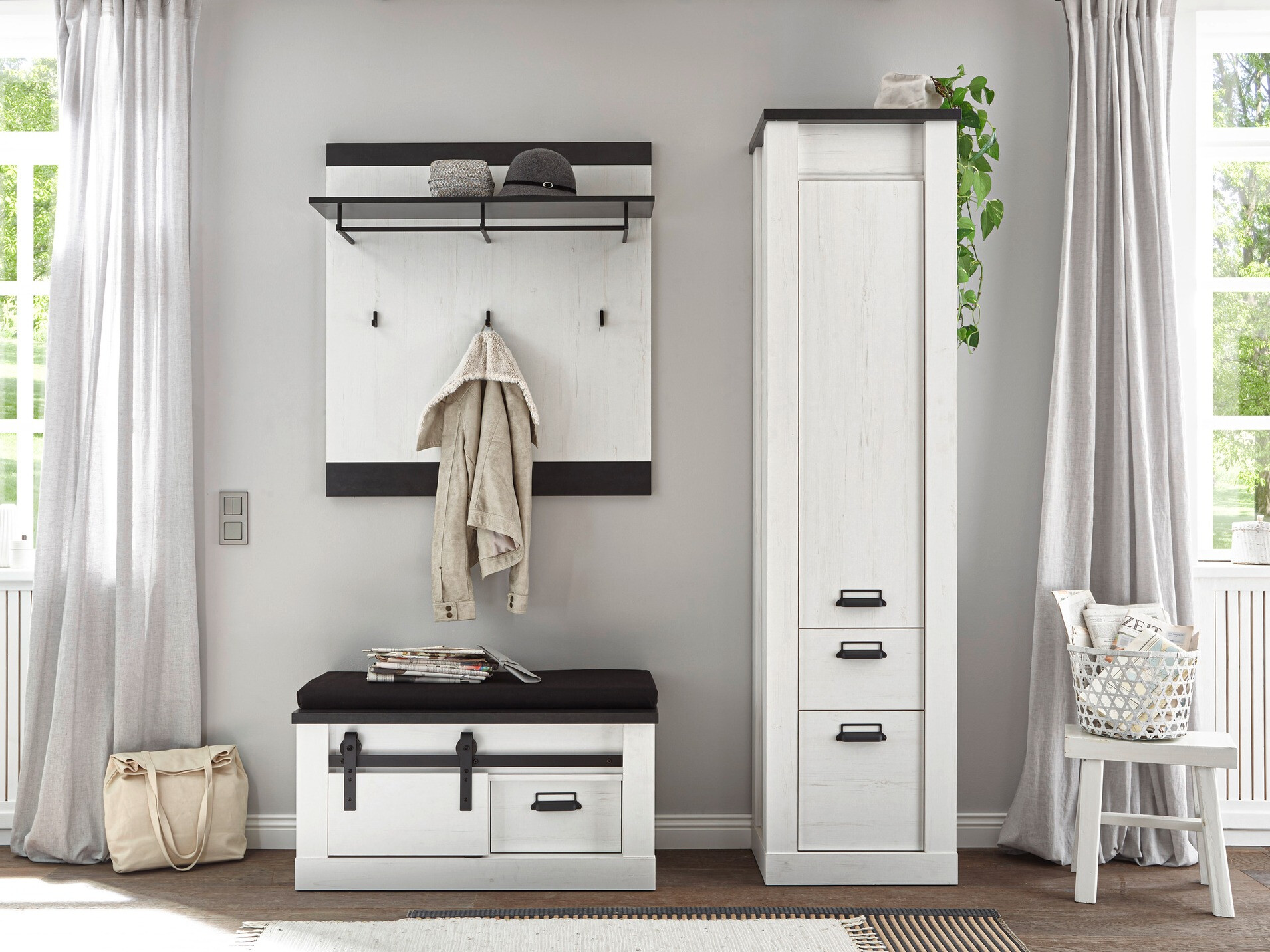 Vješalica Cirtale 126 (Antracit + Izbijeljeni bor)