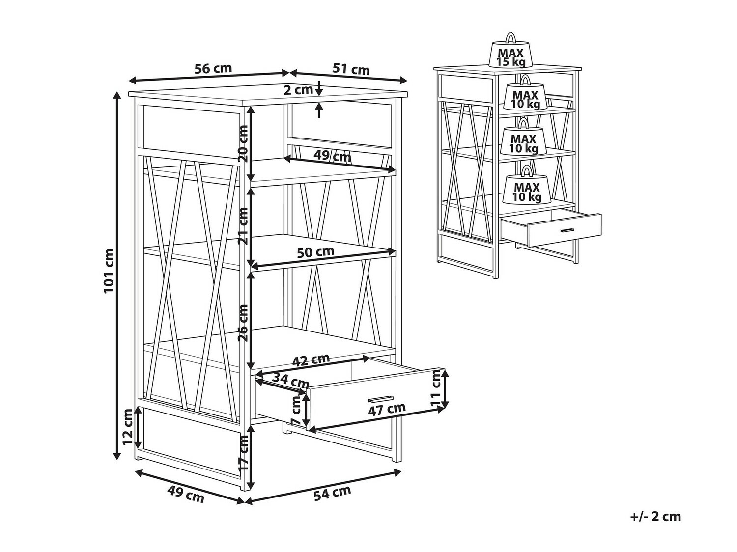 Polica Berwyn 105 (Svijetlo drvo)