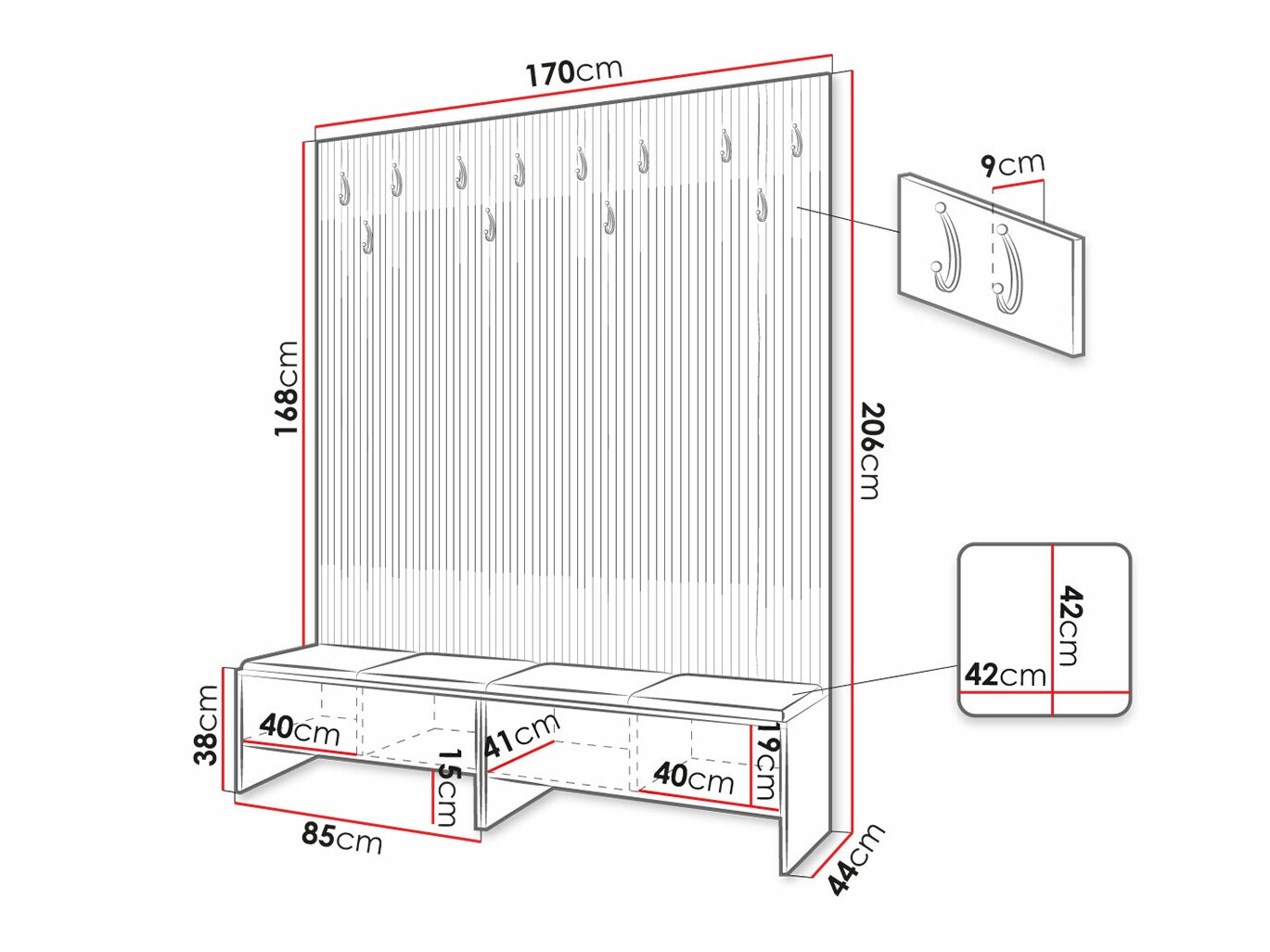 Set za hodnik Hartford 485 (Artisan hrast + Manila 09)