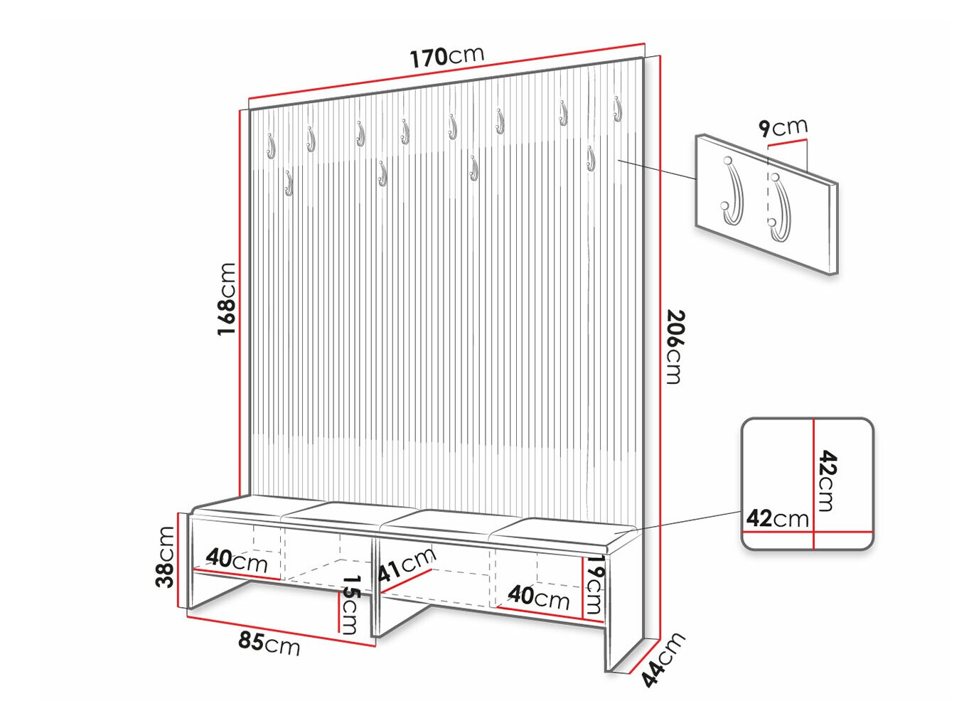 Set za hodnik Hartford 485 (Hrast Artisan + Manila 02)