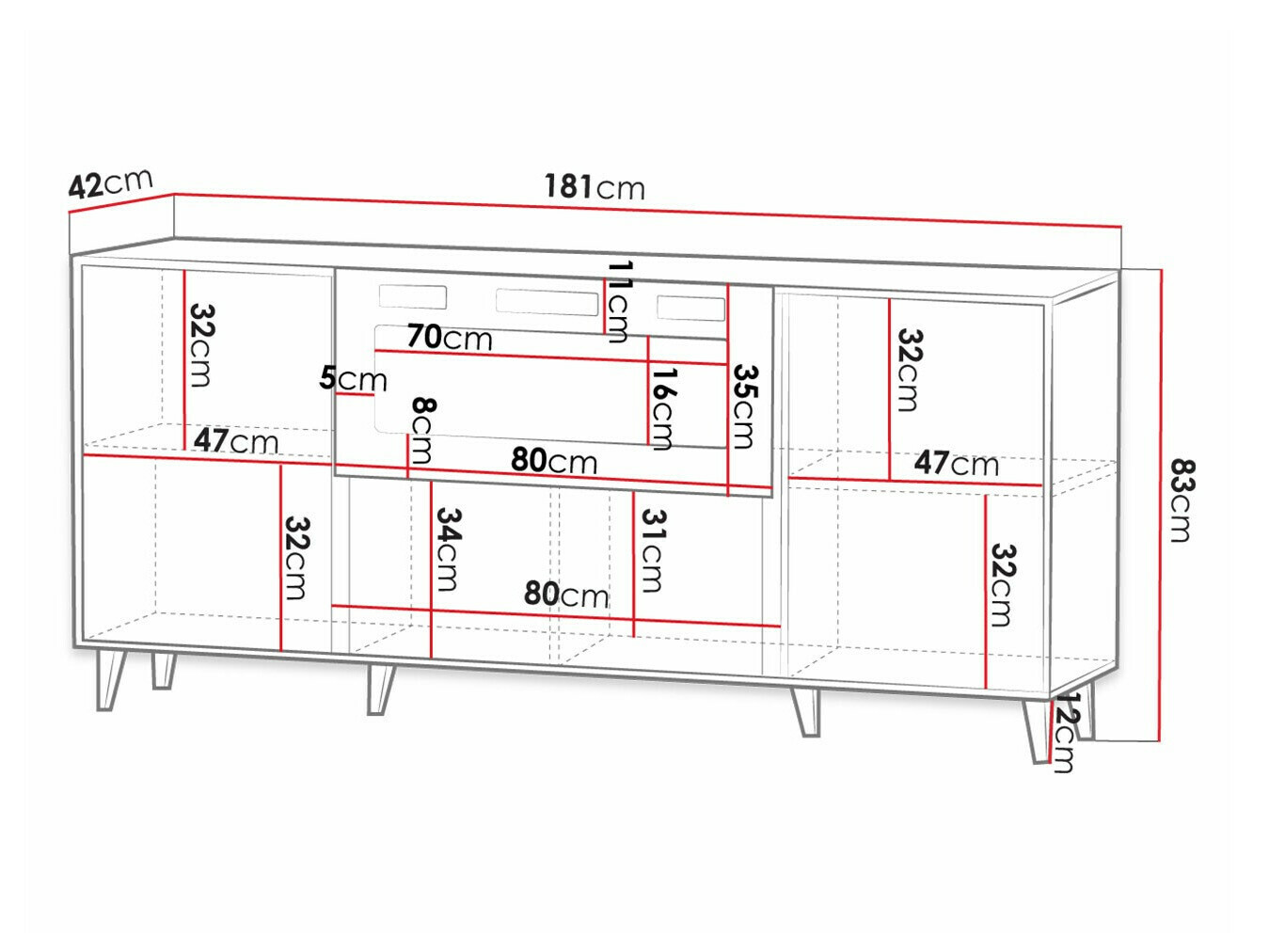 Ormarić Dicto I (Bijela + Crna)