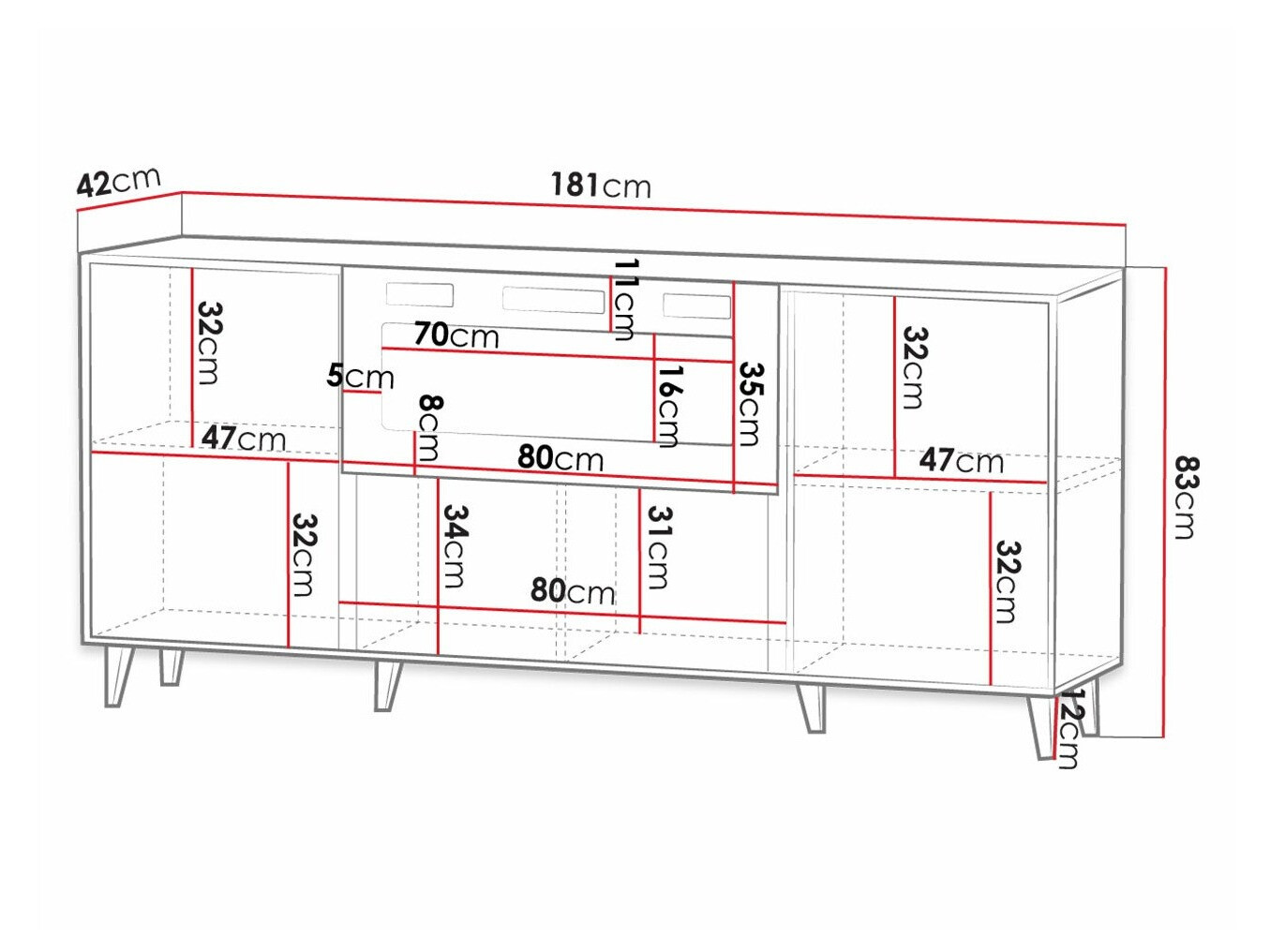 Ormarić Dicto I (Crna + Zlatna)