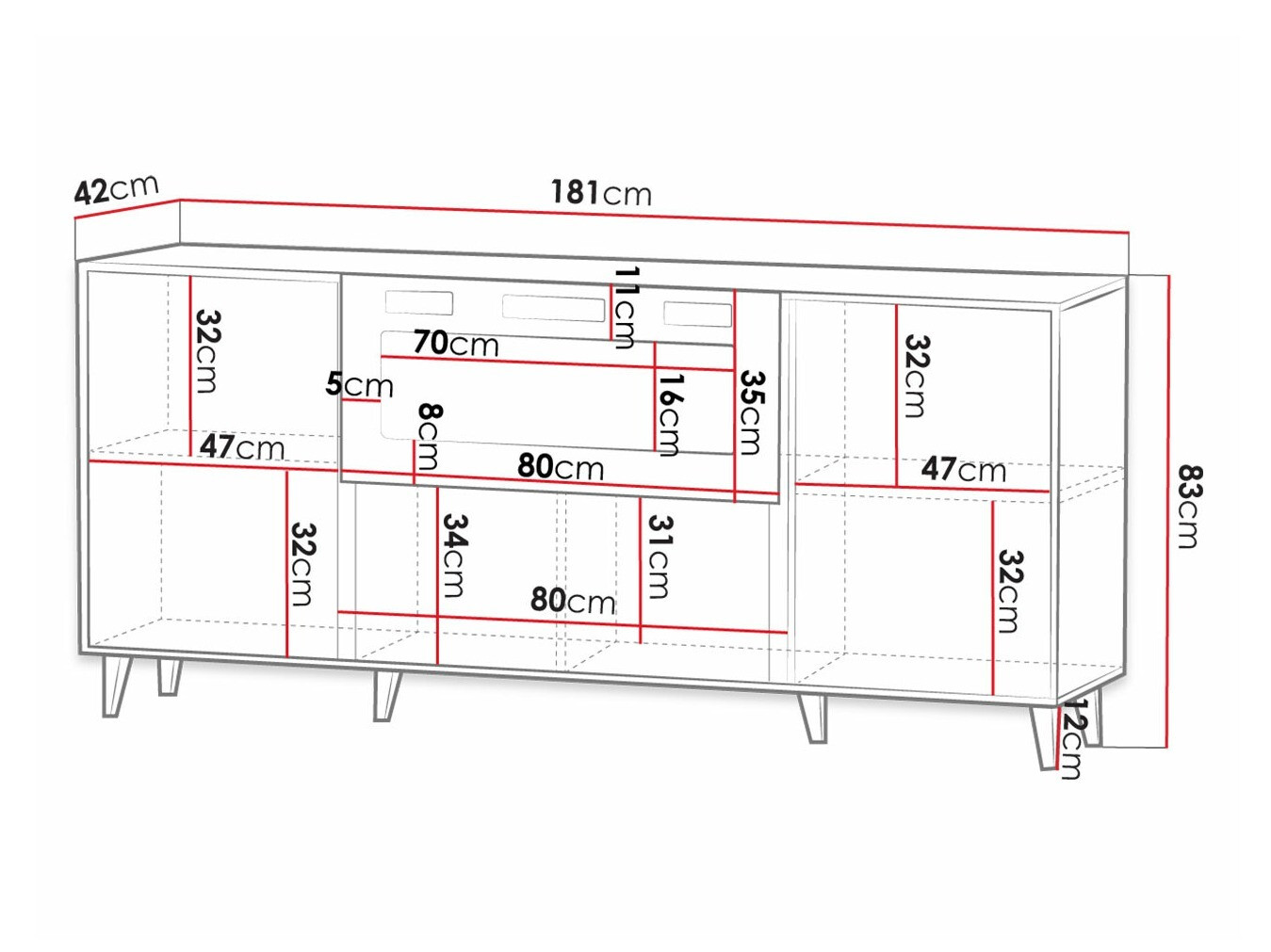Ormarić Dicto I (Crna + Zlatna)