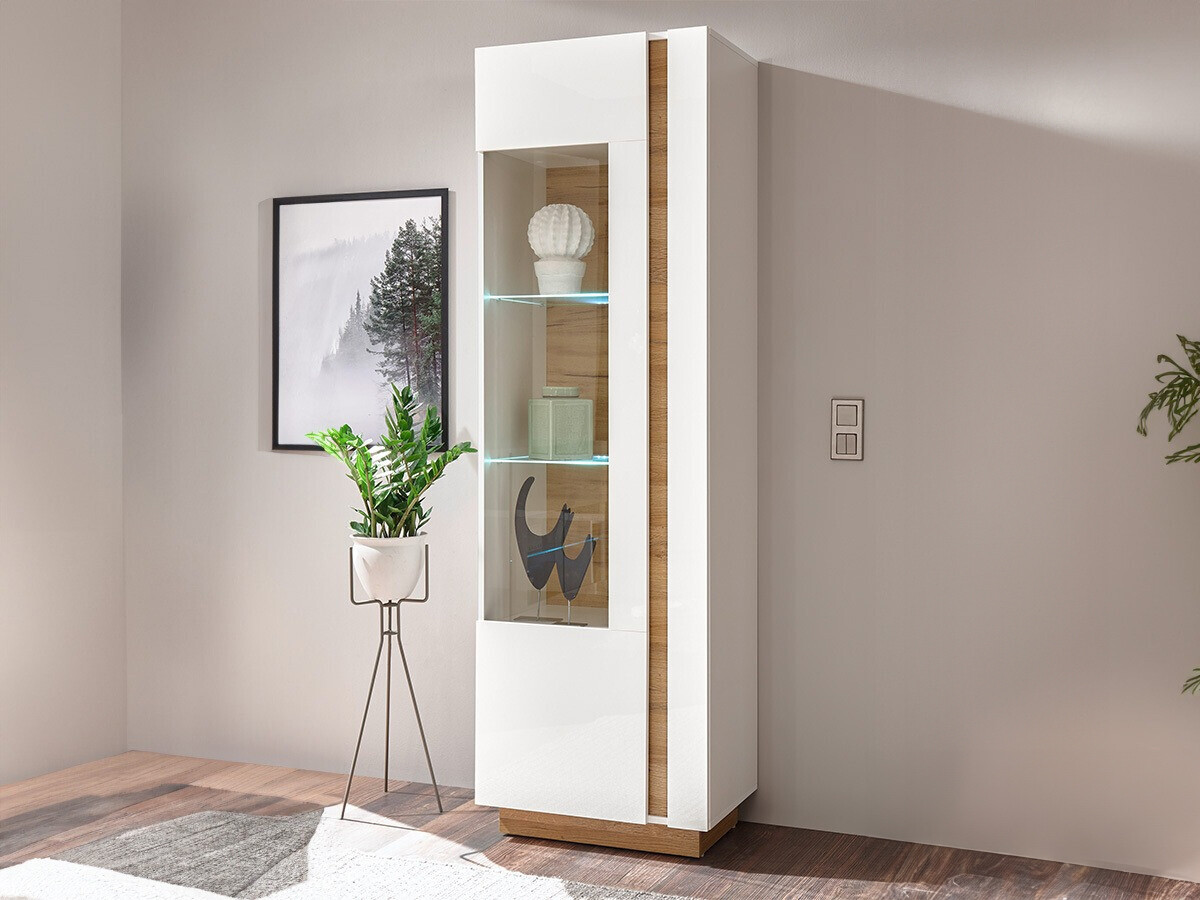 Polica Veropho 100 (Sjajno bijela + Hrast Grandson)