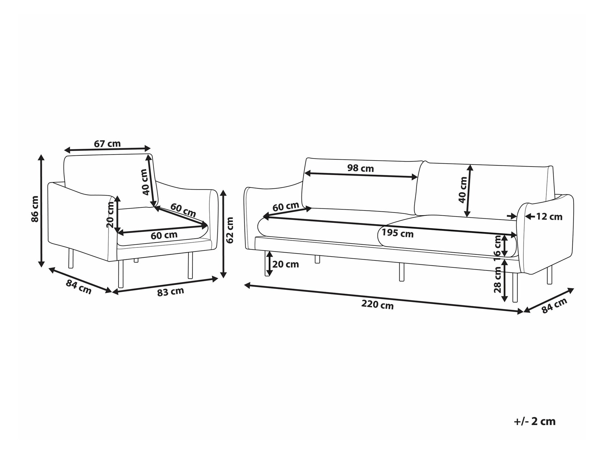 Tapecirani namještaj Berwyn 1827 (Bež)