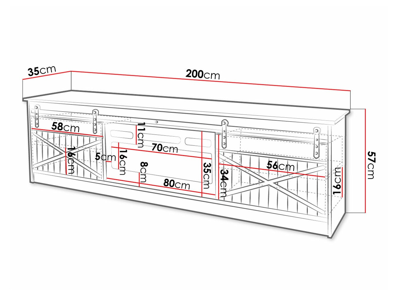 TV stol Charlotte 165 (Hrast Wotan)