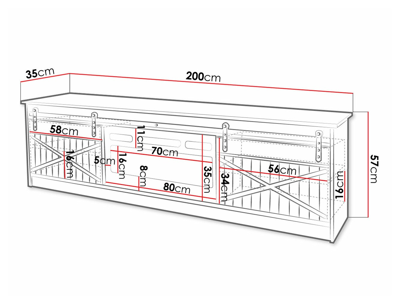 TV stol Charlotte 165 (Hrast Wotan)