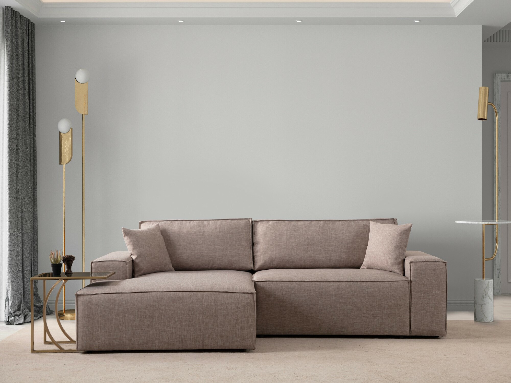 Kutna garnitura Altadena 580 (Svijetlo smeđa)