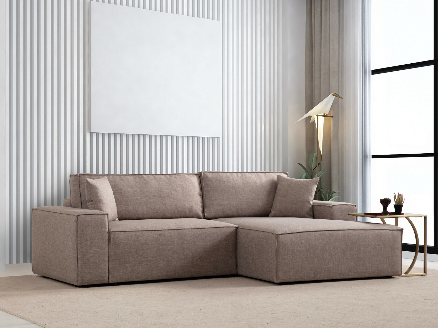 Kutna garnitura Altadena 580 (Svijetlo smeđa)