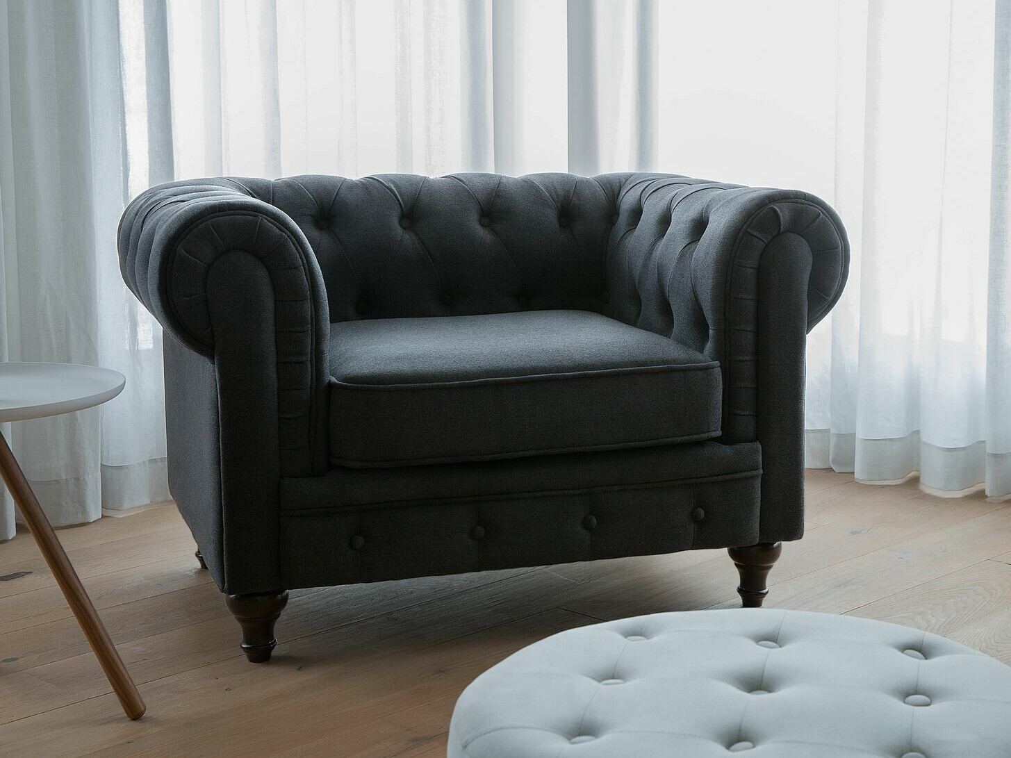 Chesterfield fotelja Cirdoro 102 (Grafit)