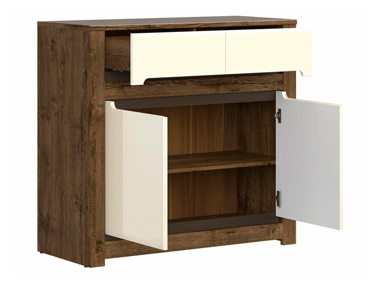 Komoda Ophevaru 100 (Sjajna krem + April hrast)