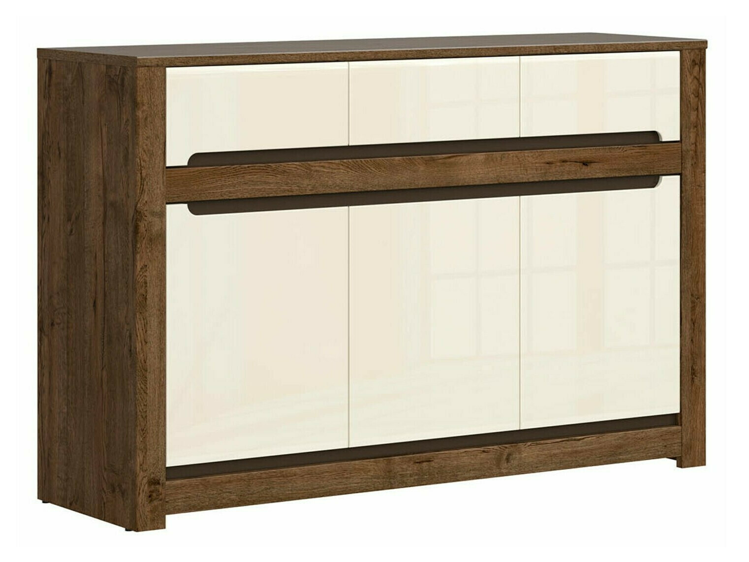 Komoda Ophevaru 101 (Sjajna krem + April hrast)